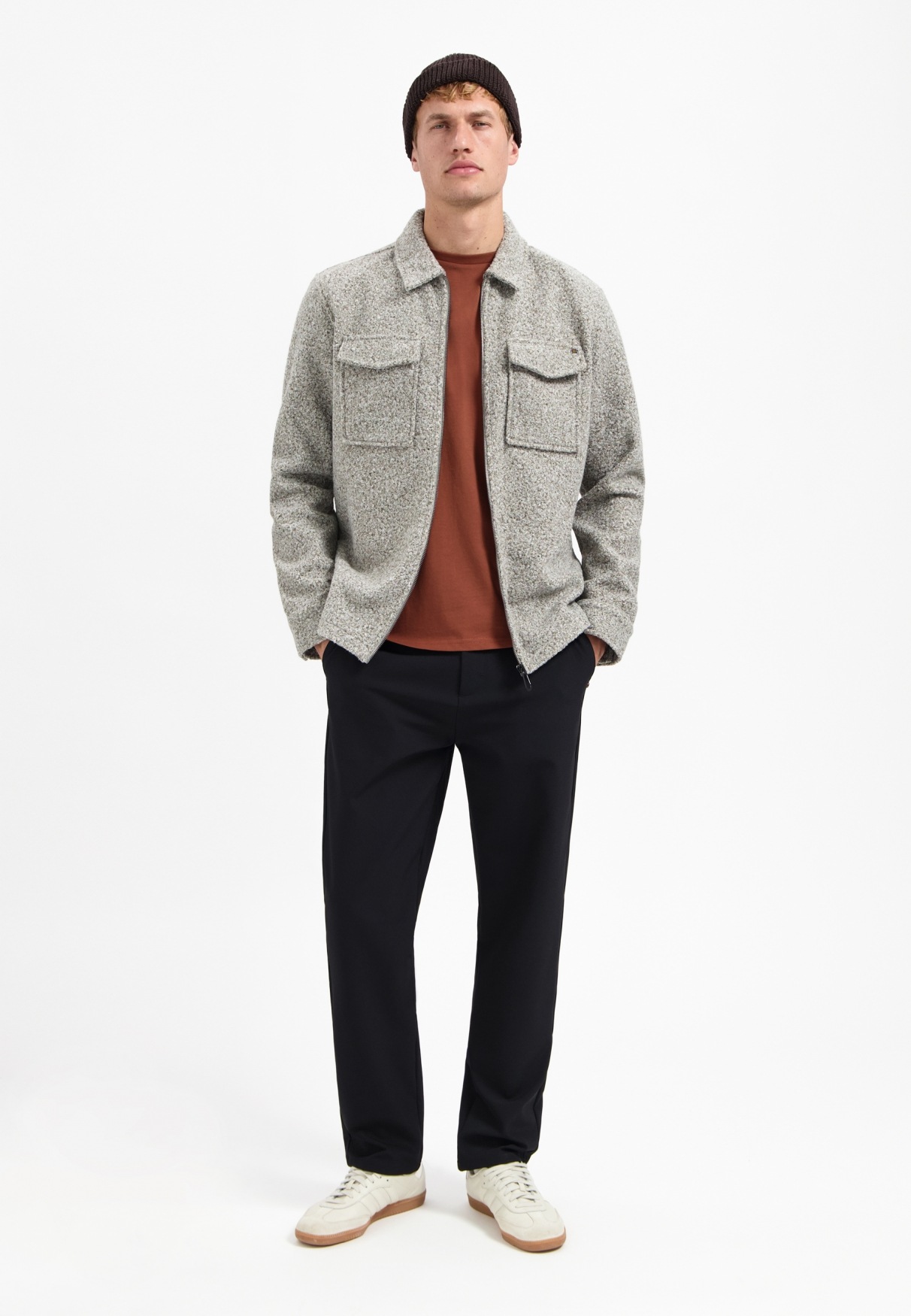 Thumbnail - NO EXCESS Langarmhemd "No Excess Overshirt mit Wollreißverschluss"