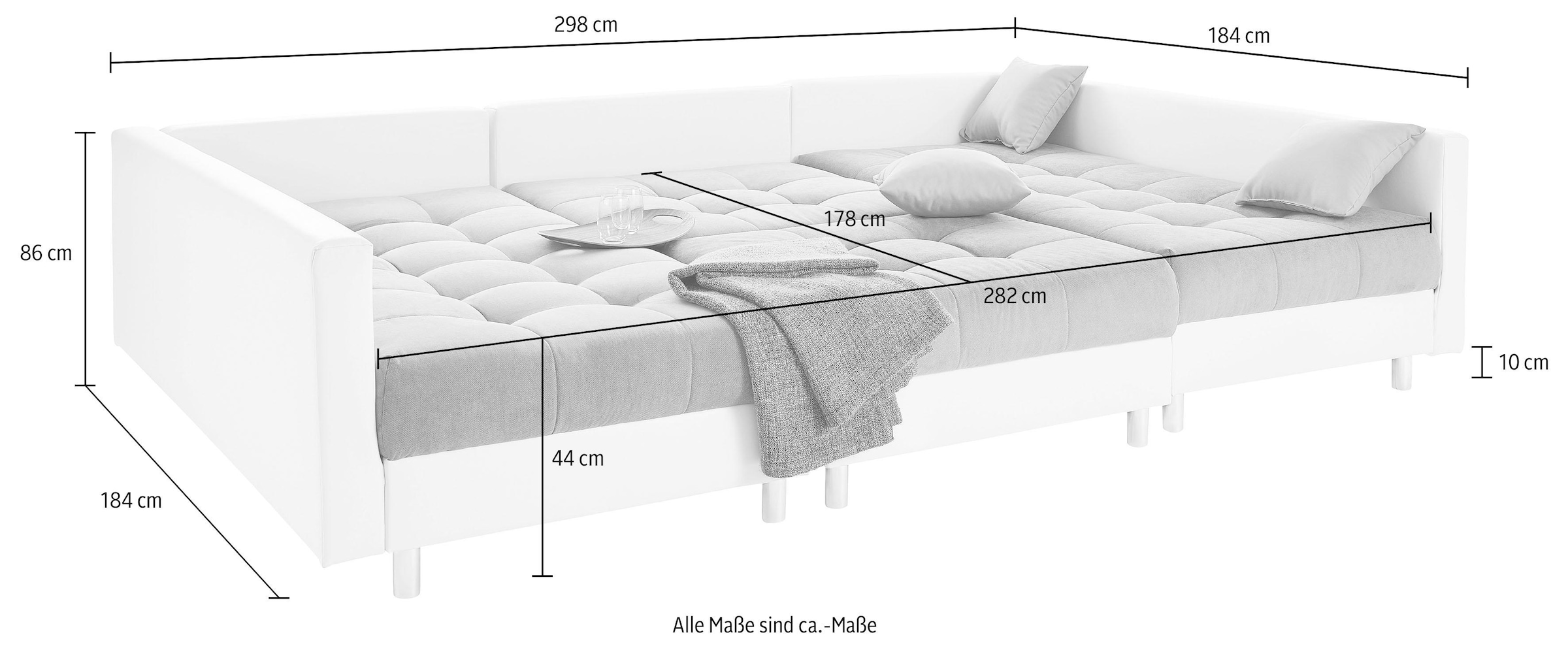 COLLECTION AB Wohnlandschaft »Antonia U-Form«, mit Federkern und zusätzlichem Hocker