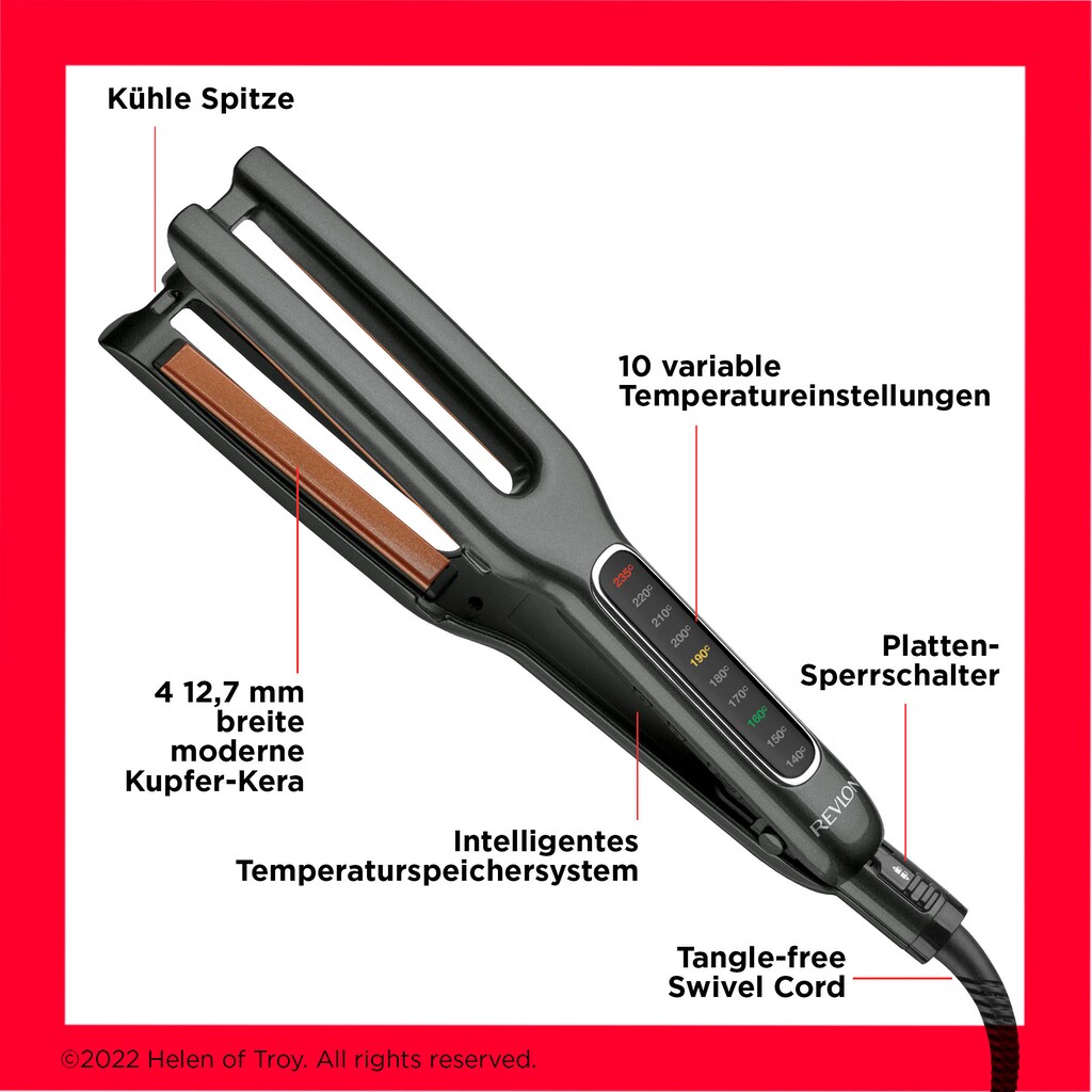 Revlon Glätteisen »Double Straight
RVST2204UK/E«, KUPFER-KERAMIK