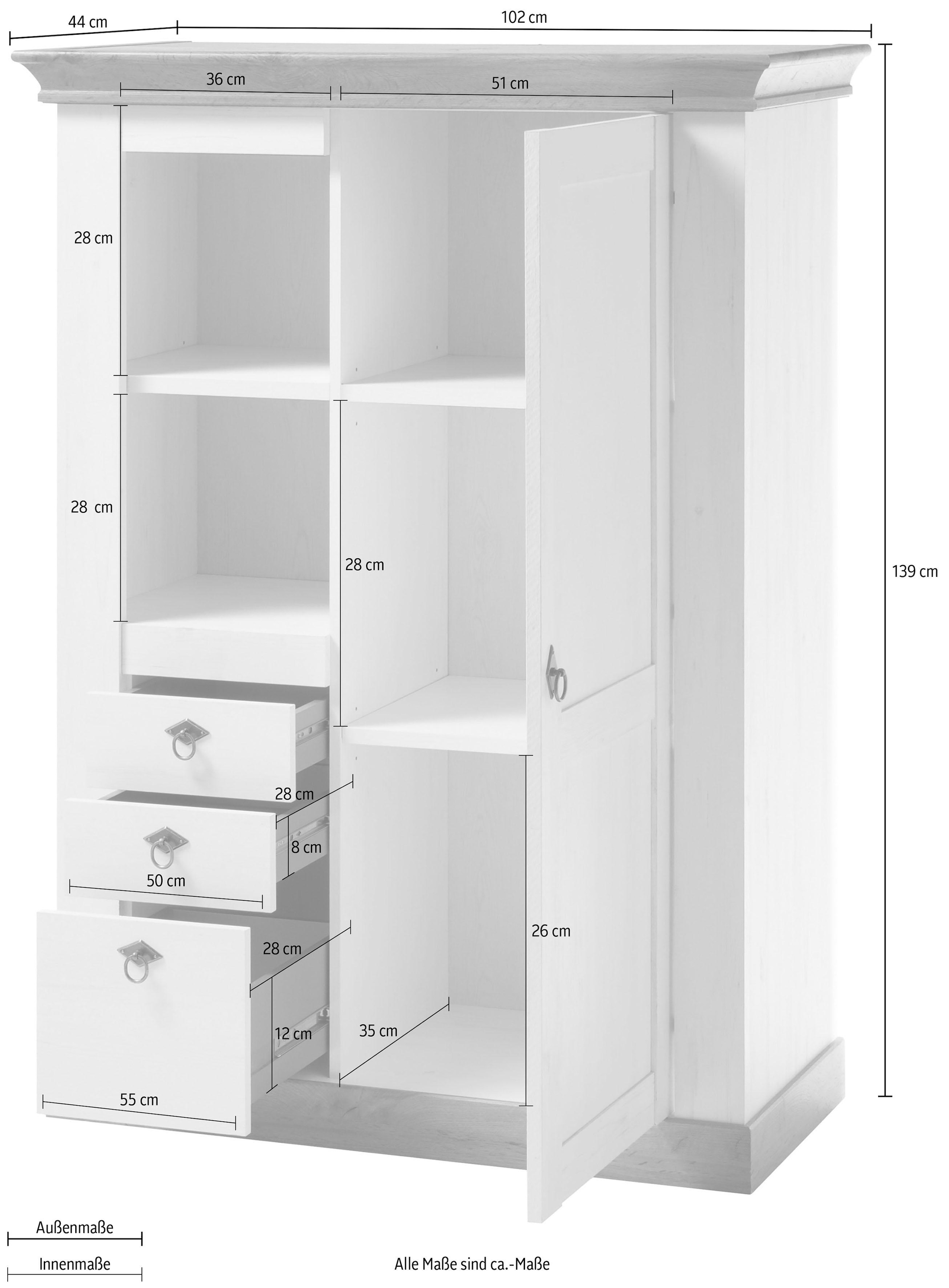 Home affaire Highboard »Cremona«, Höhe 139 cm