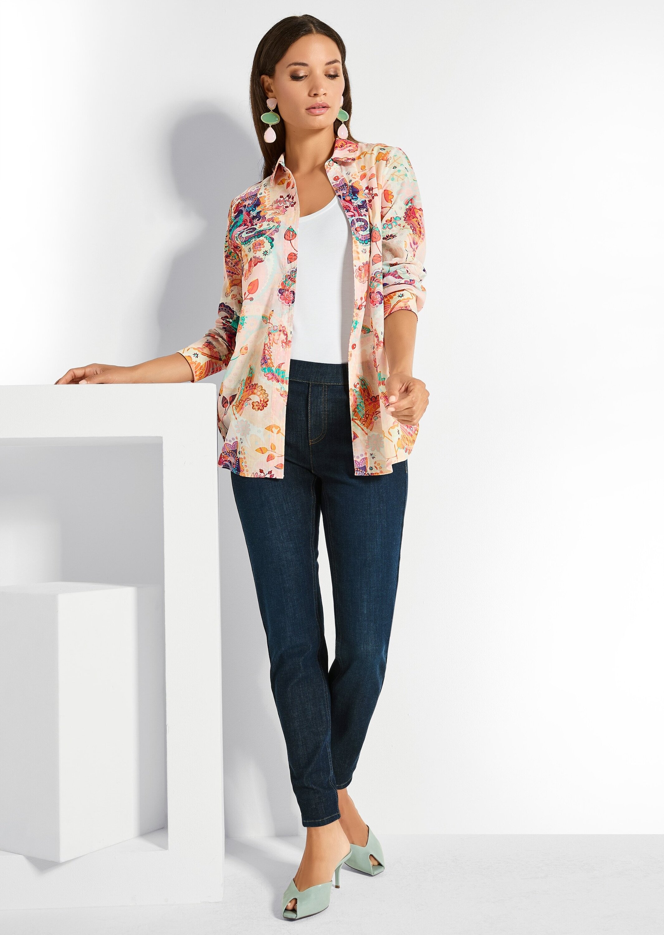 MADELEINE Hemdbluse »Hemdbluse Baumwollbluse mit Paisley-Muster«