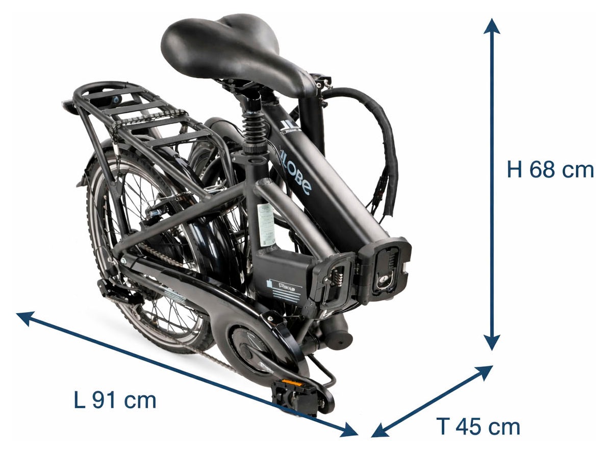 LLobe »Falt E-Bike 20" Plexa« 6 Gang Shimano Tourney Schaltwerk Kettenschaltung Heckmotor 250 W