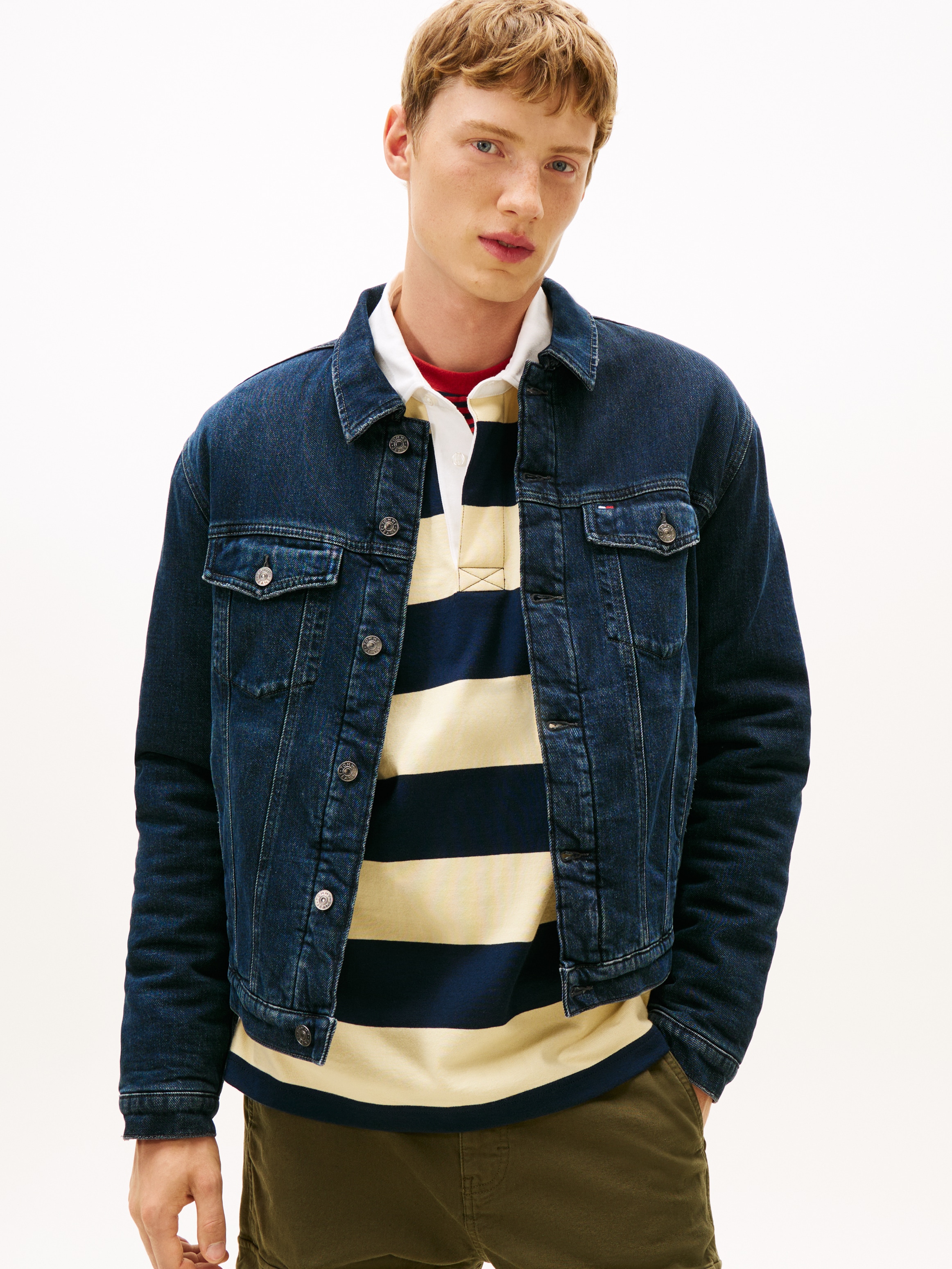 Tommy Jeans Jeansjacke "RYAN RGLR TEDDY TRCKR EXT" Freizeitjacke, Übergangs günstig online kaufen