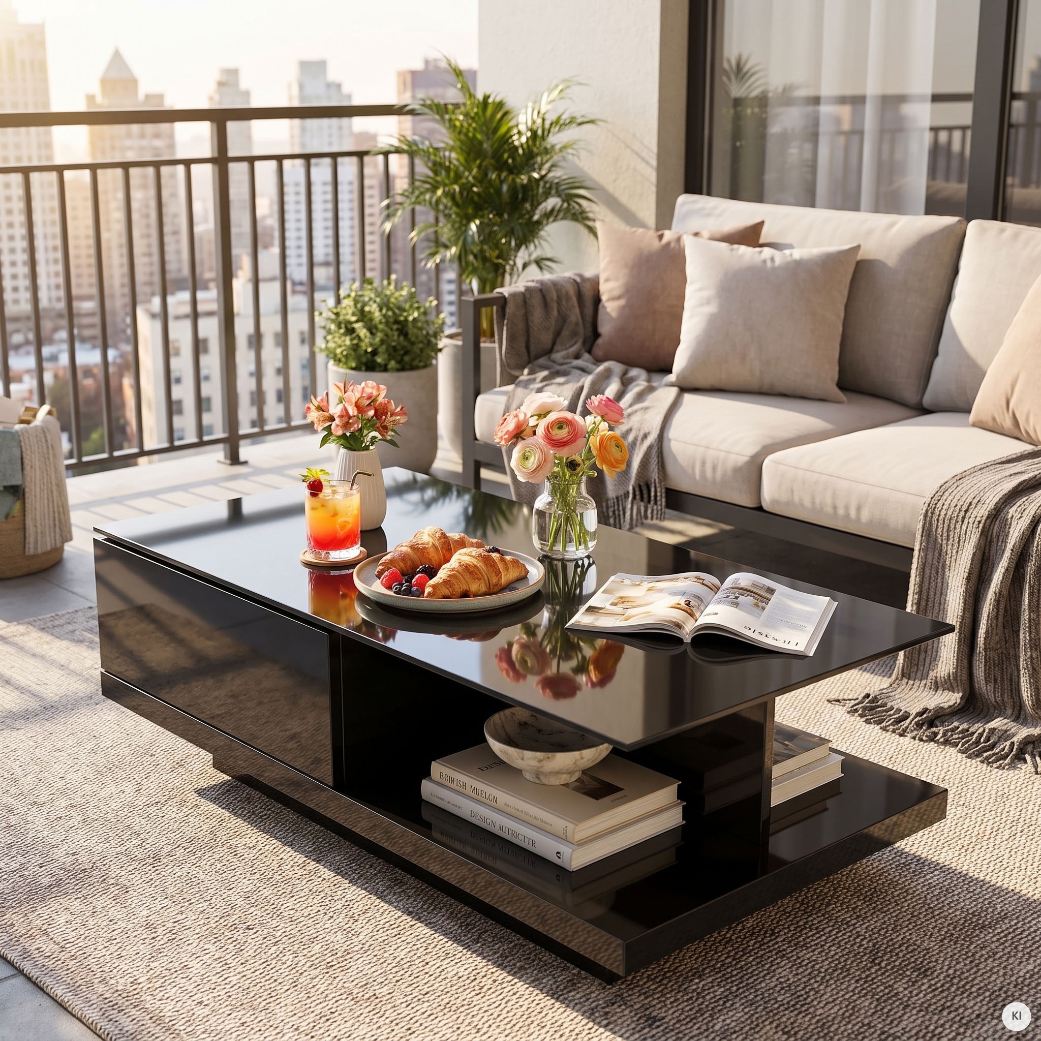 SalesFever Couchtisch "im minimalistischen Stil" Elegante Tischplatte aus robustem Kristallglas