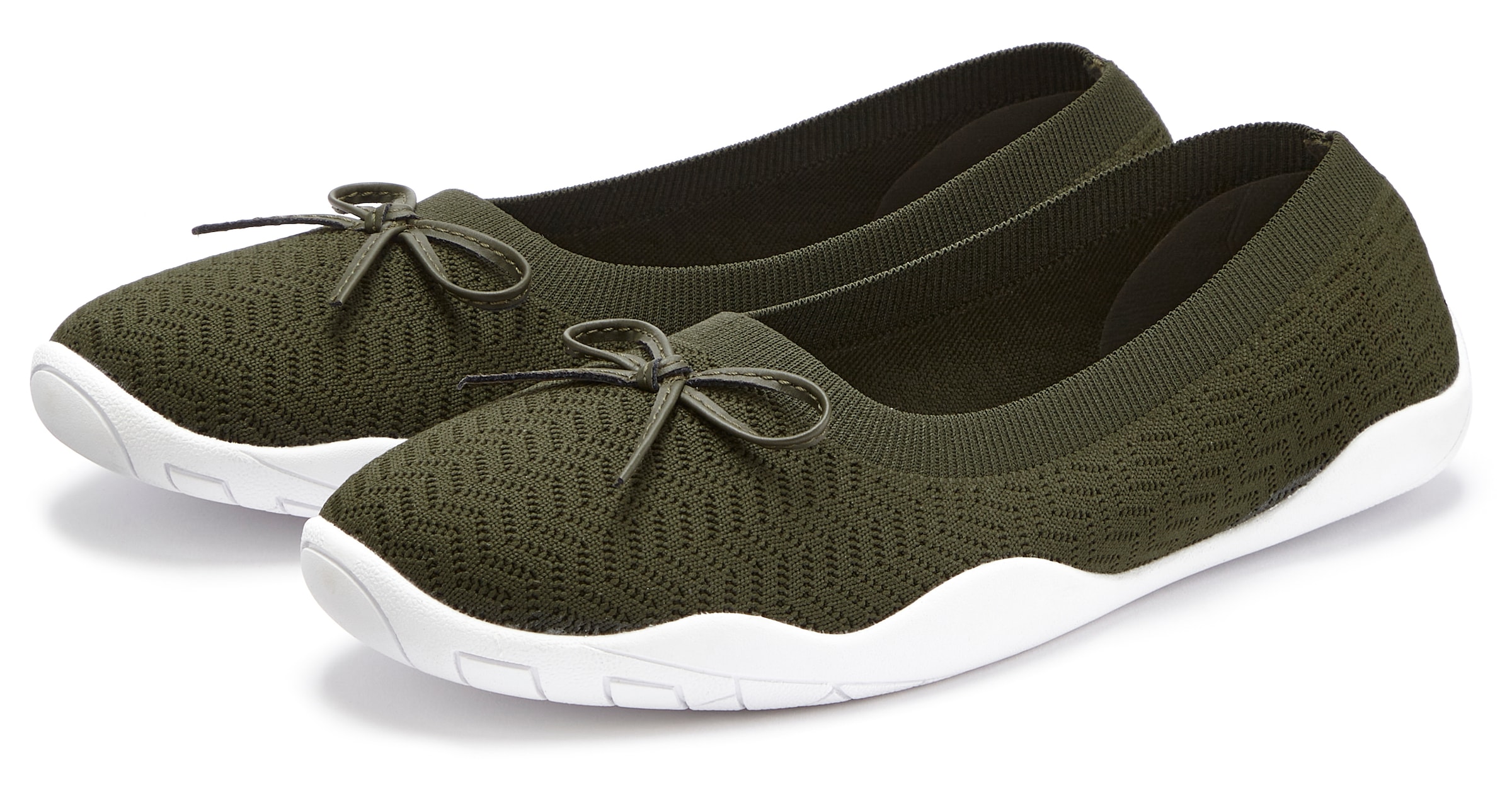 LASCANA Sneaker Ballerinas "Slip-On-Sneaker", mit flacher & flexibler Sohle, superleicht, Slipper, Halbschuh VEGAN