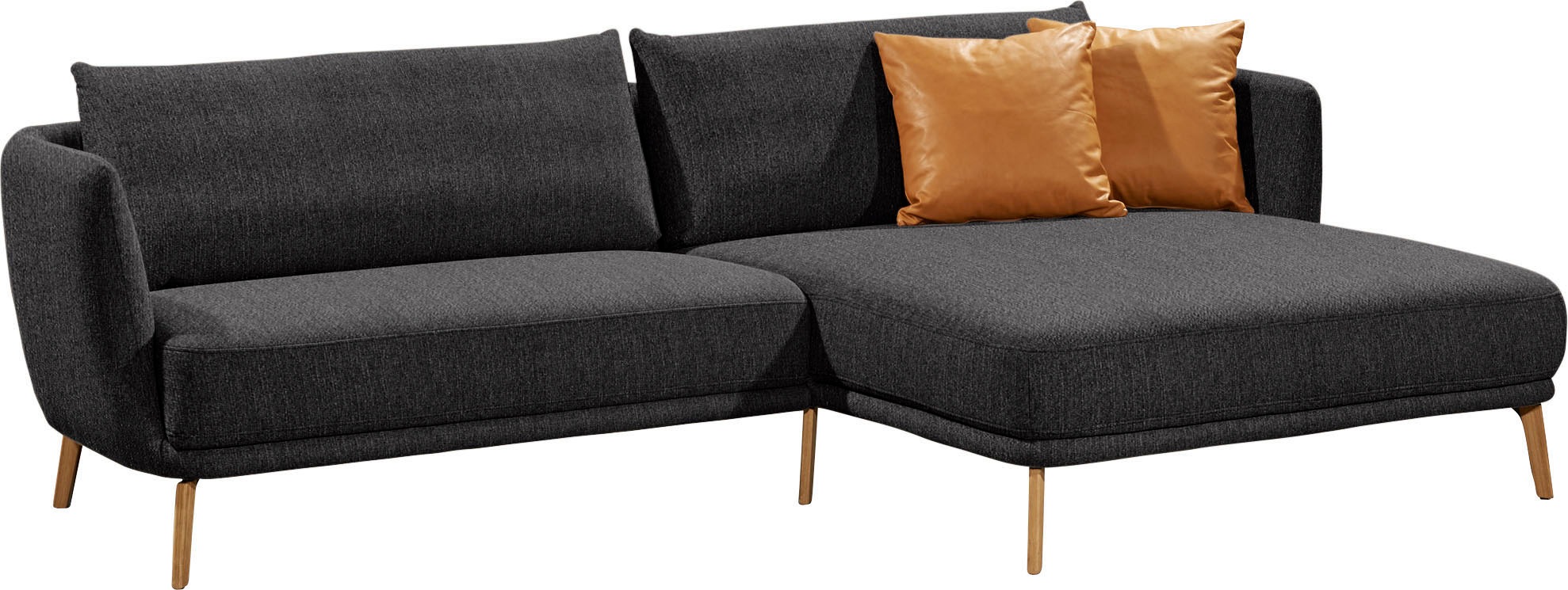 SCHÖNER WOHNEN-Kollektion Ecksofa »Pearl, elegantes Loungesofa mit tollem Sitzkomfort, L-Form«, schmale Armteile und bequeme Rückenkissen für angenehmen Sitzkomfort