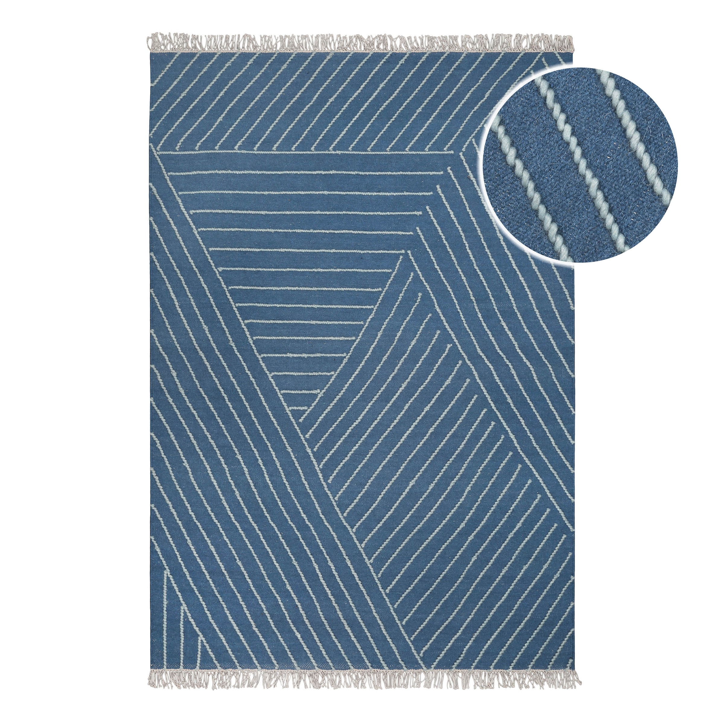 Wecon home Teppich »Ocean Lines«, rechteckig, 11 mm Höhe, handgewebt, robust, strapazierfähig, skandinavisch, Naturfaser