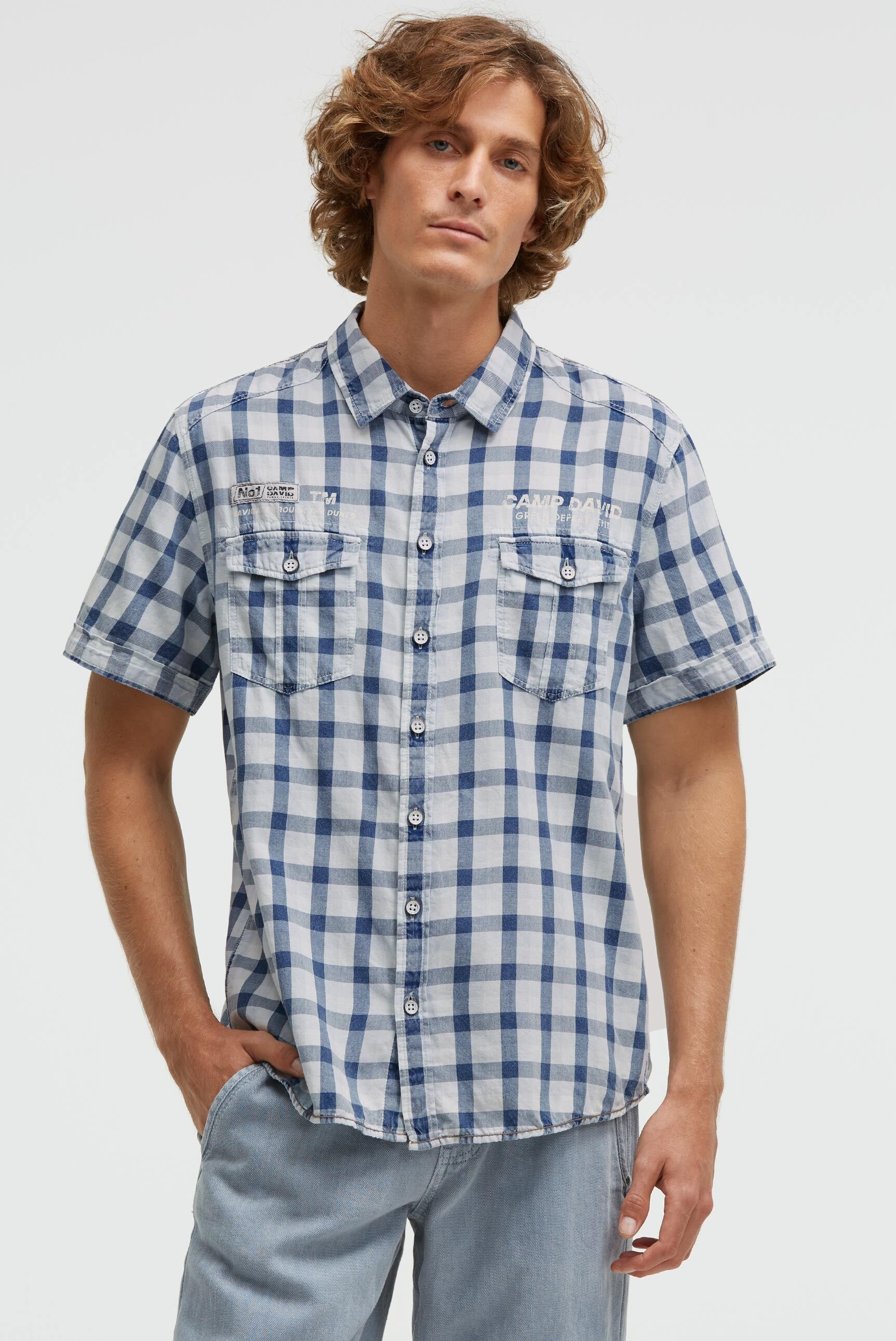 CAMP DAVID Kurzarmhemd aus Baumwolle