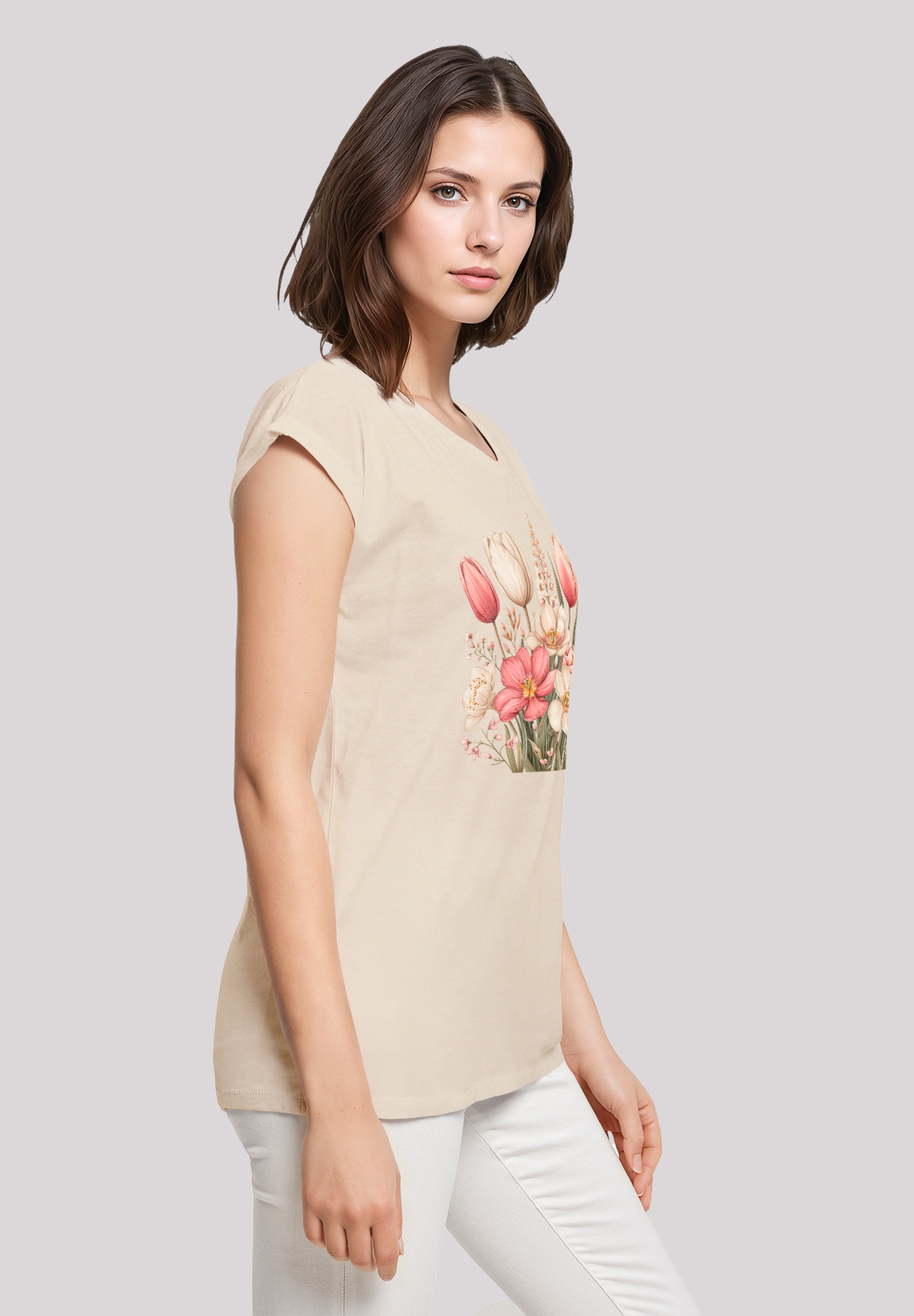 F4NT4STIC T-Shirt »Rosa weißer Frühlingsblumenstrauß«, Premium Qualität