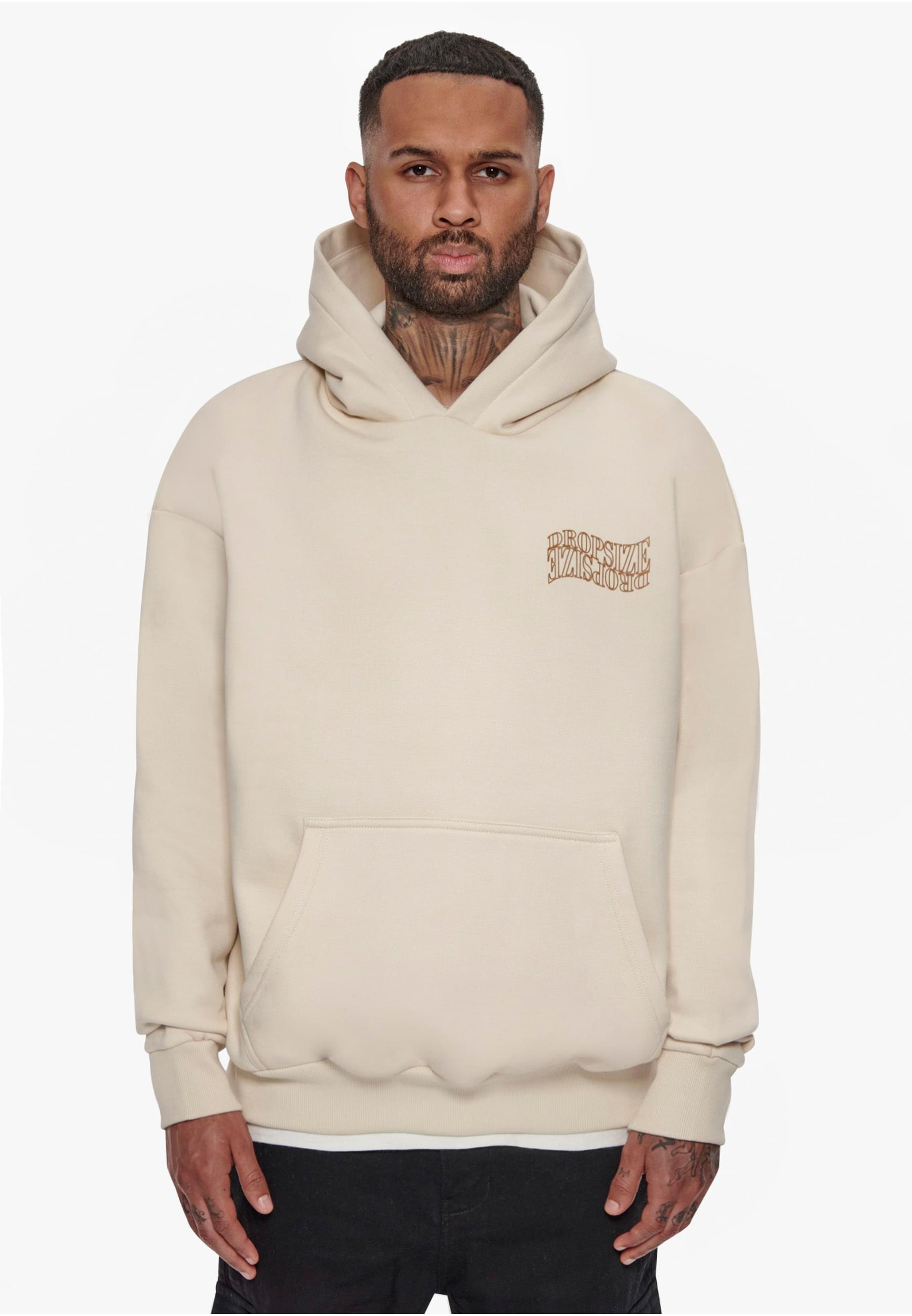 Dropsize Kapuzensweatshirt »Dropsize Herren Heavy Oversize Mirrored Logo Hoodie«, (1 tlg.)