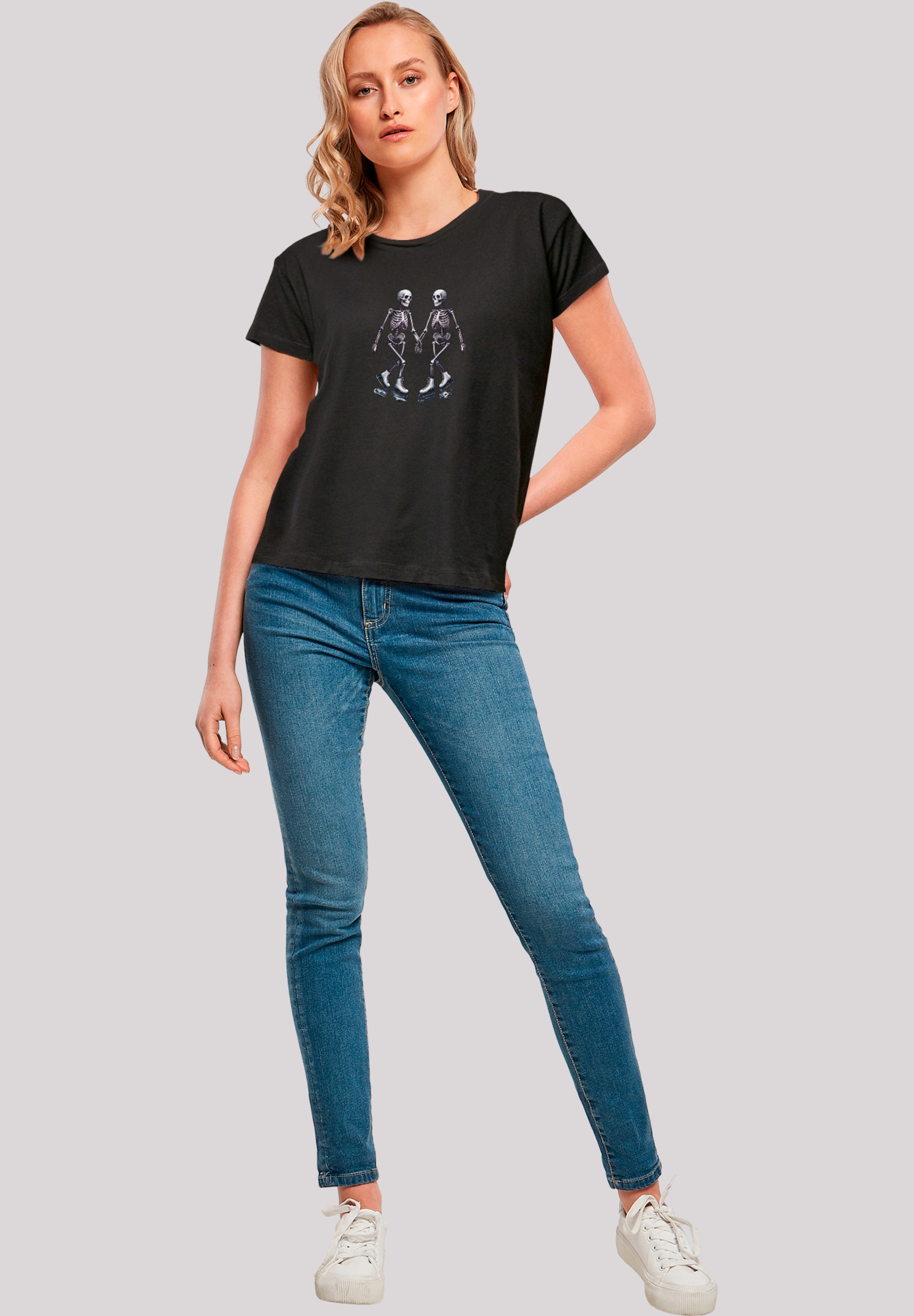 F4NT4STIC T-Shirt »Skelettpaar Eislaufen Valentinstagsgeschenk«, Premium Qualität