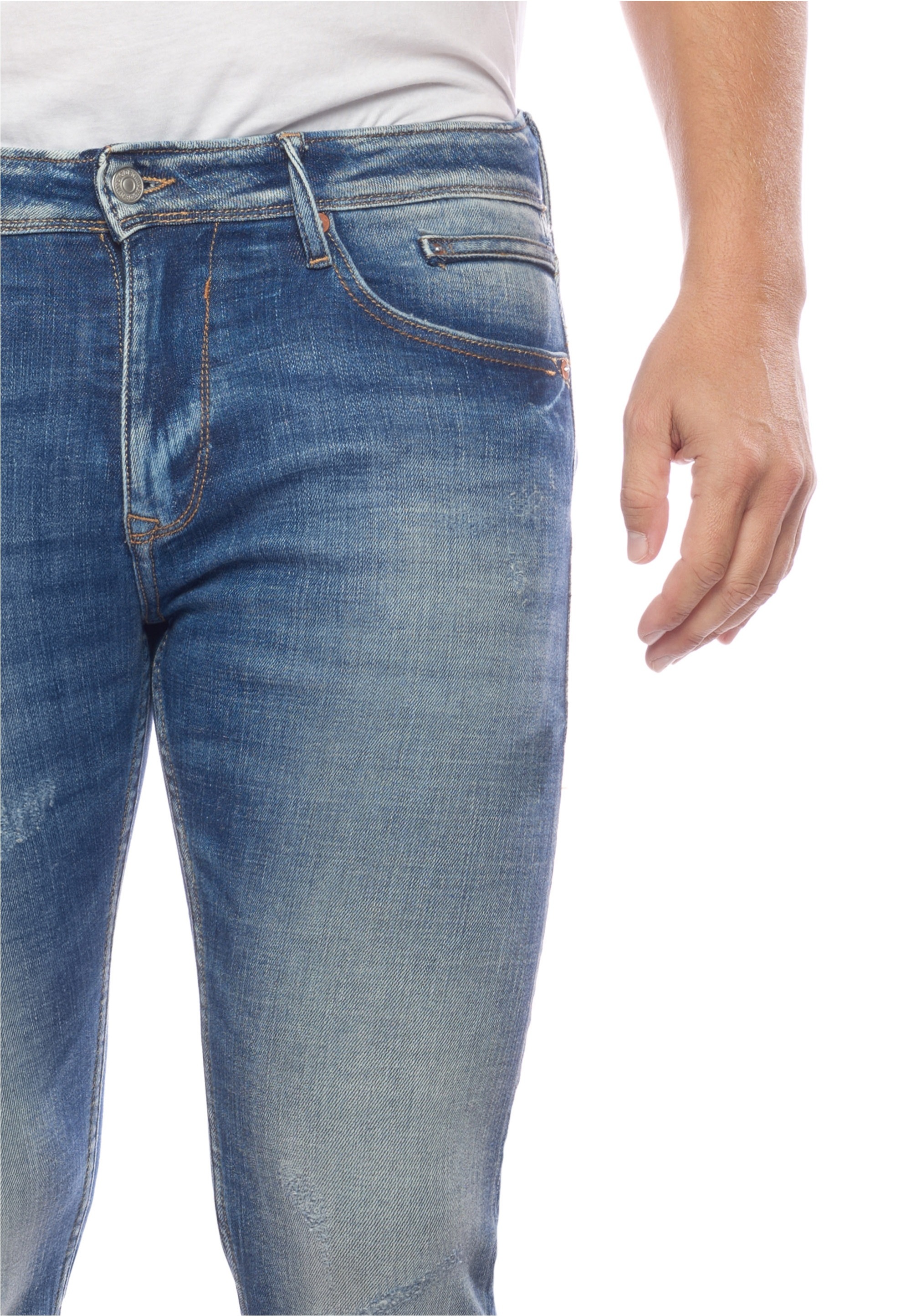 Le Temps Des Cerises Slim-fit-Jeans, im lässigen Used-Look