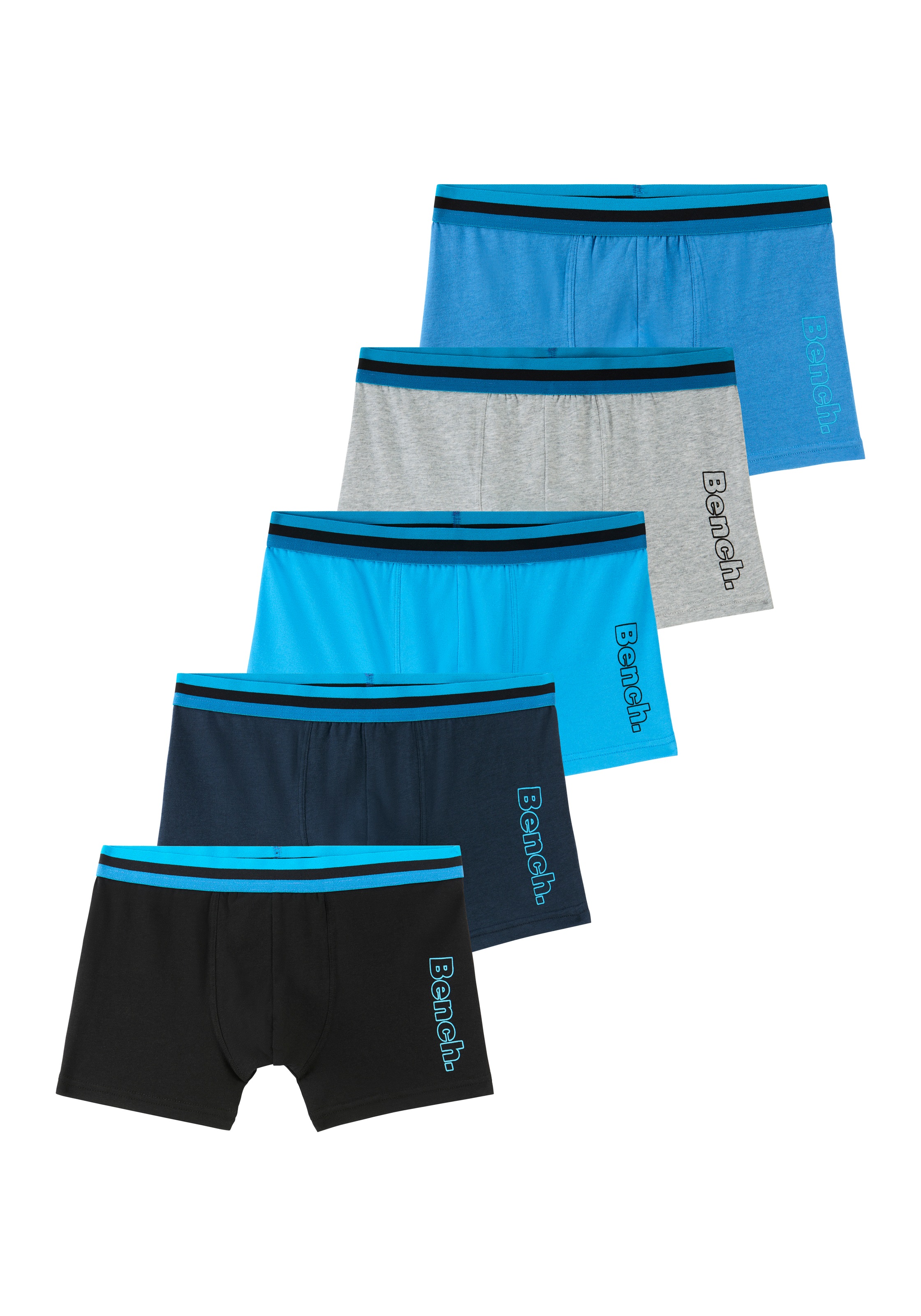 Bench. Boxer "Boxershorts für Jungen" Packung, 5 Stk. mit Logo Druck am Bein