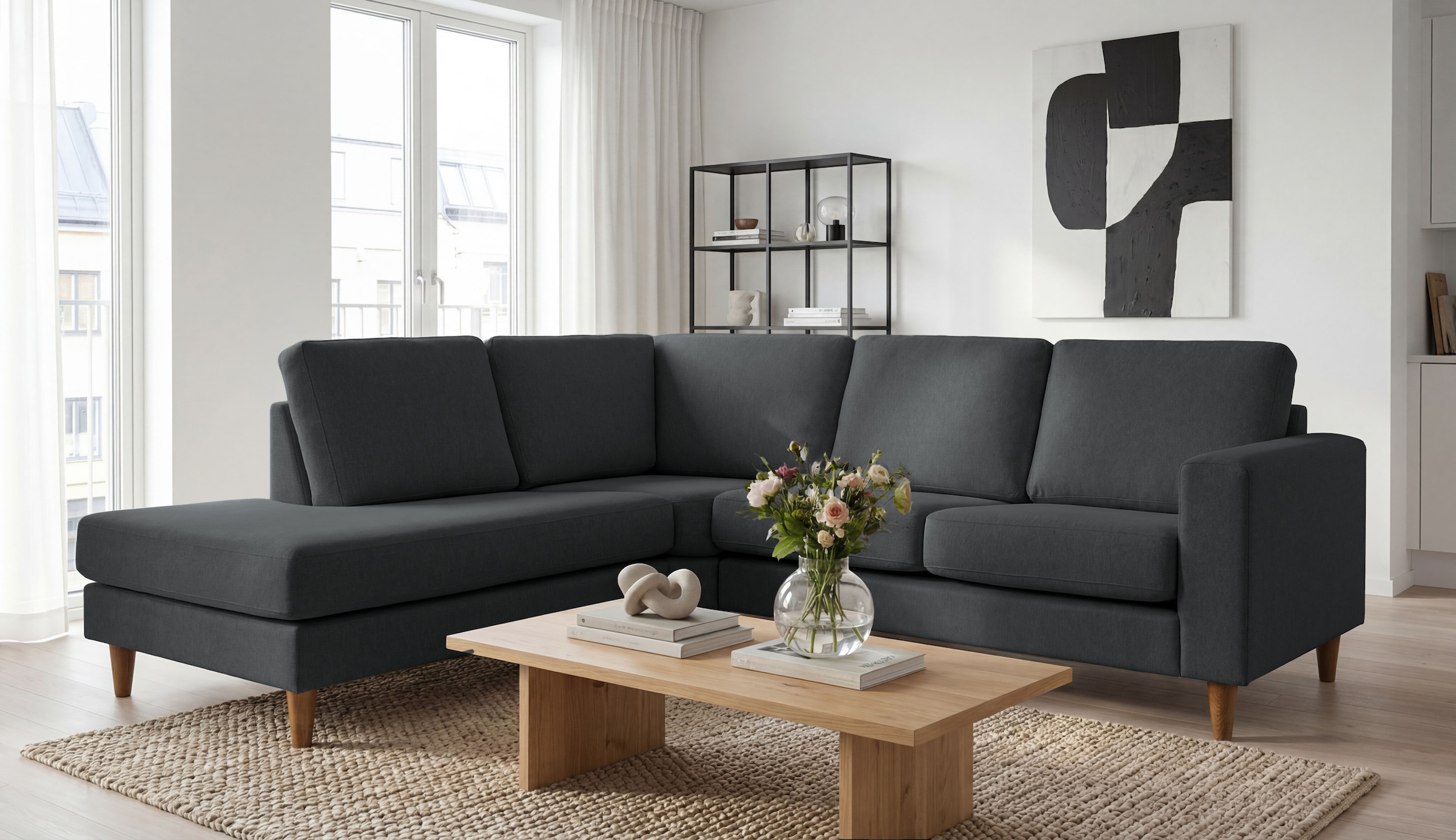 OTTO home Ecksofa »Tvinno« im skandinavischen Stil, L-Form, mit Massivholzfüßen, Breite 230 cm