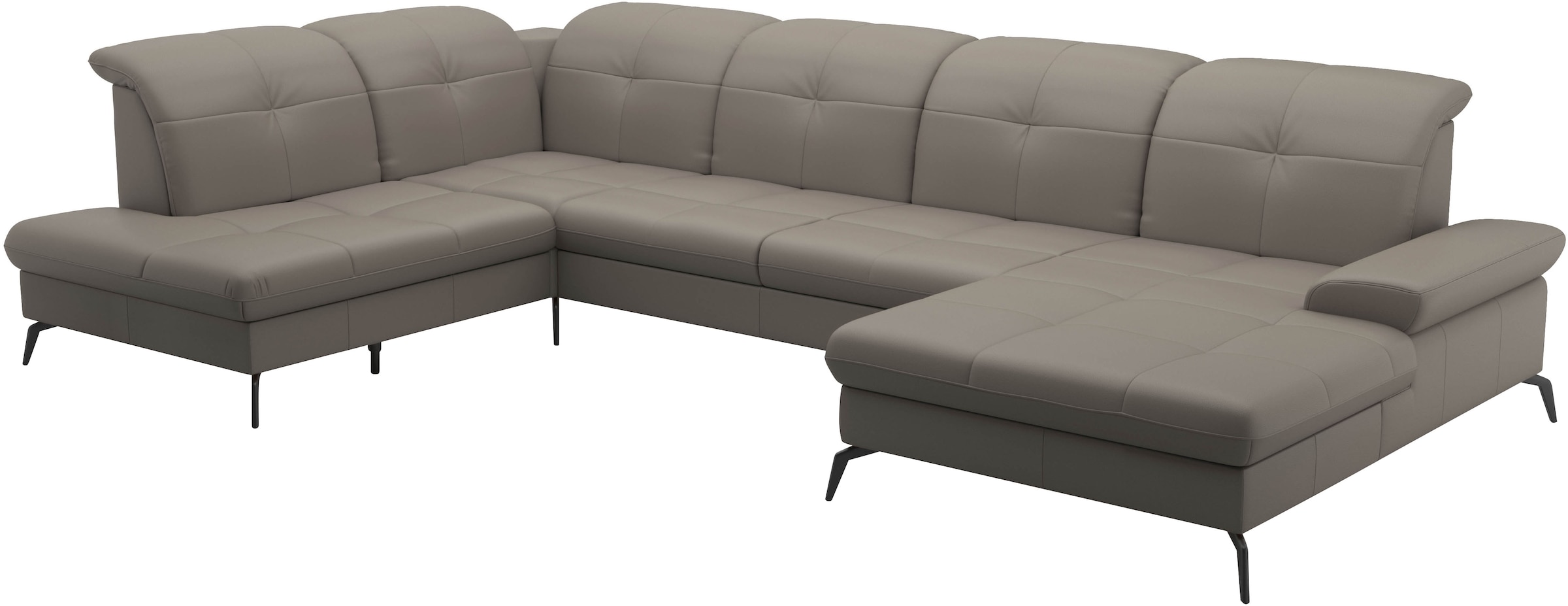 sit&more Wohnlandschaft »Amica, U-Form, inkl. Sitztiefenverstellung und Armteilverstellung«, wahlweise mit Kopfteilverstellung, Bettfunktion und Bettkasten
