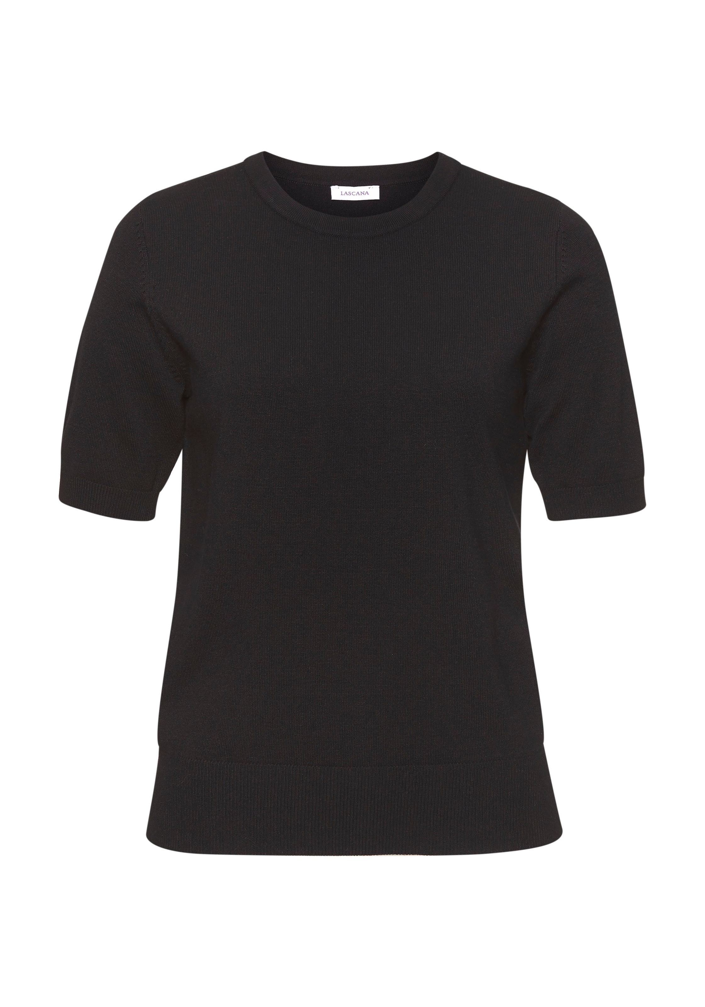 LASCANA Kurzarmpullover, in Feinstrick-Qualität, T-Shirt Pullover, basic günstig online kaufen