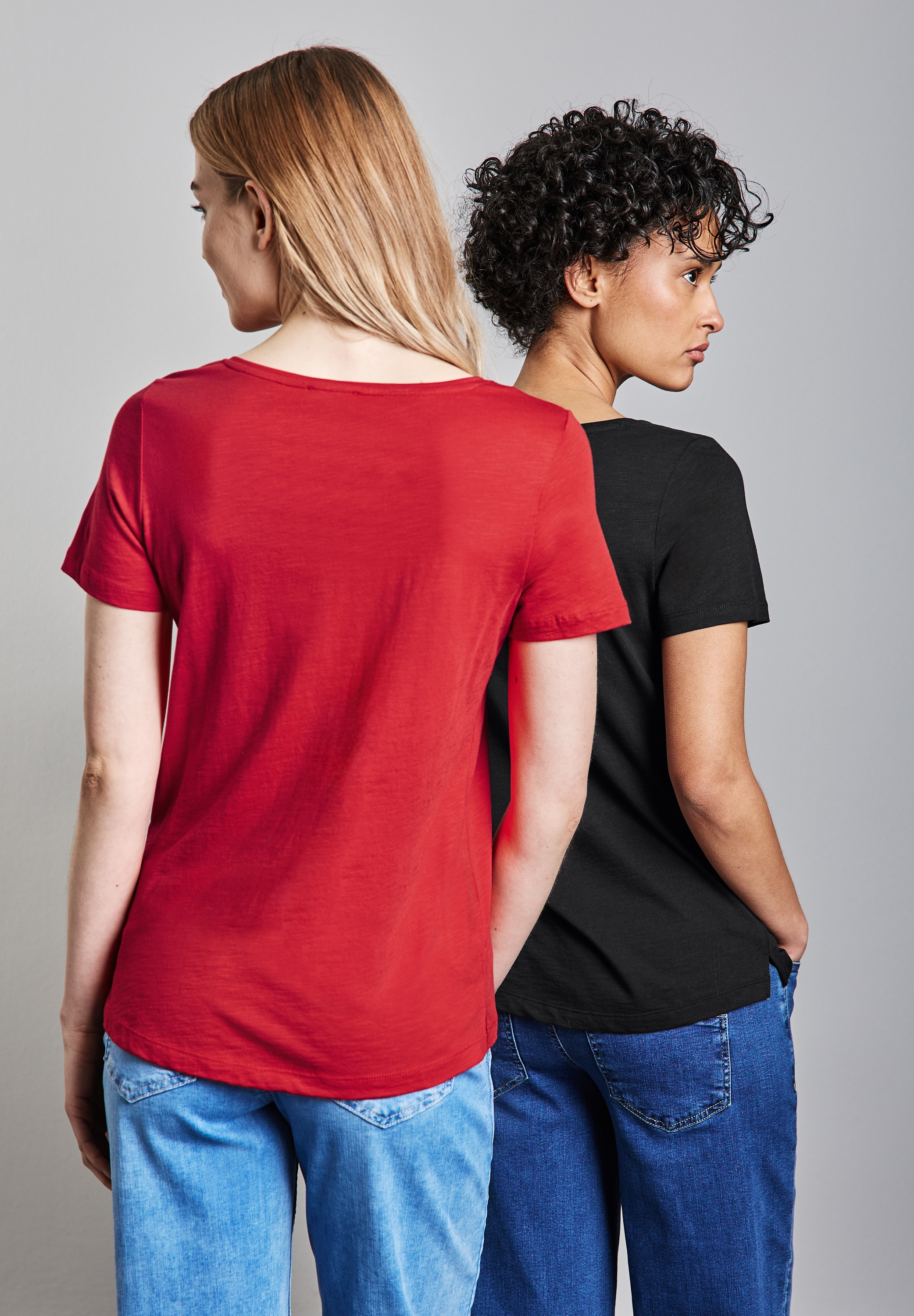 STREET ONE V-Shirt, im soften Baumwoll-Mix