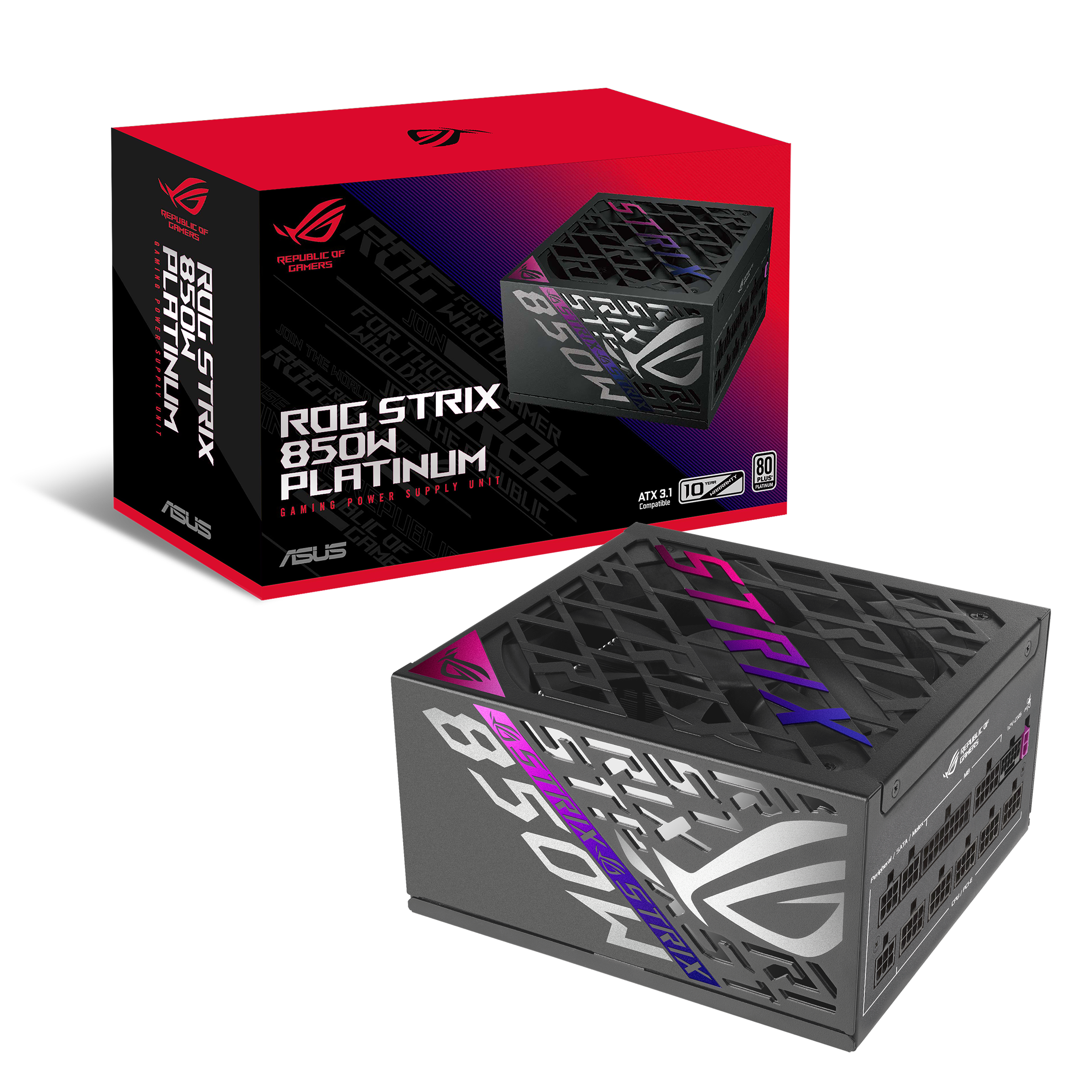 ASUS Netzteil "ROG STRIX 850W Platinum", B:15cm H:15cm T:8,6cm, schwarz, Netzteile