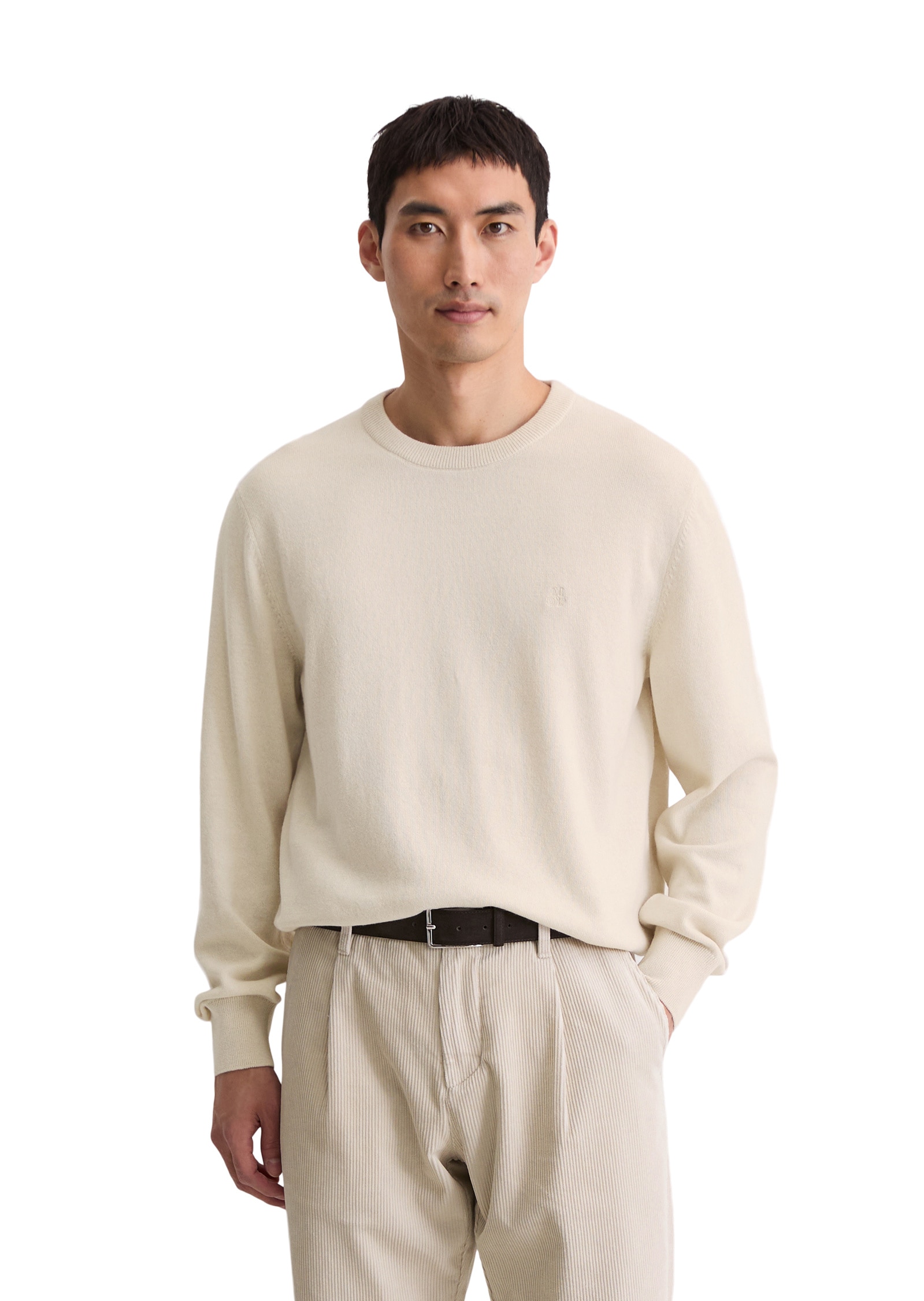 Marc OPolo Rundhalspullover "aus softem Bio-Bauwoll-Schurwoll-Mix" günstig online kaufen