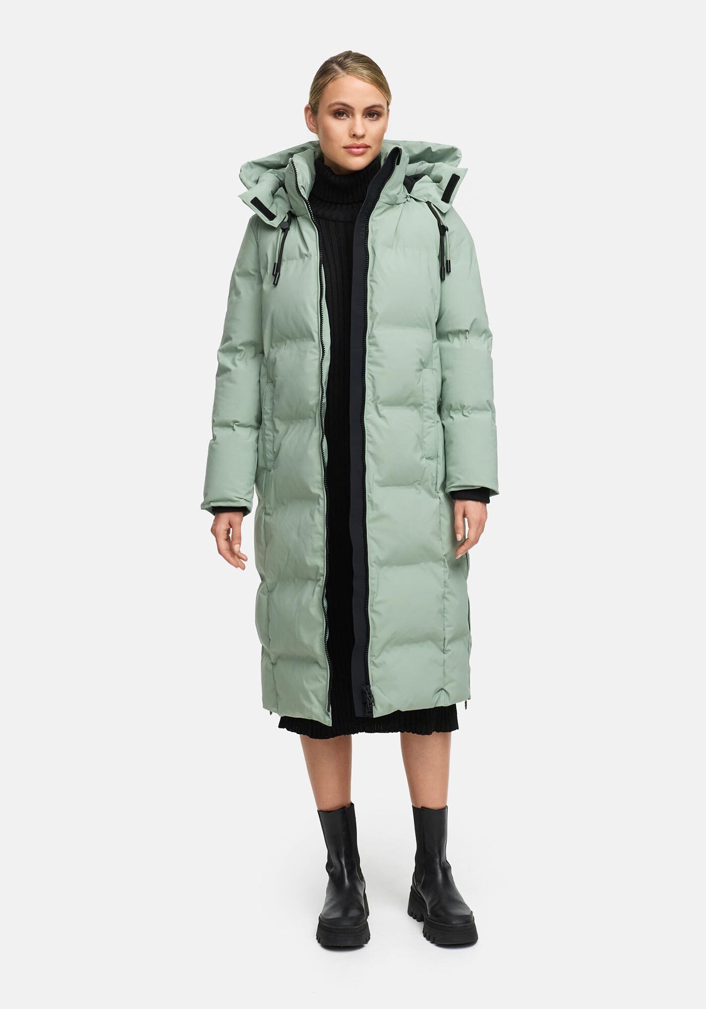 Thumbnail - Marikoo Winterjacke "Tikoraa" mit extra langem Schnitt und hohem Kragen