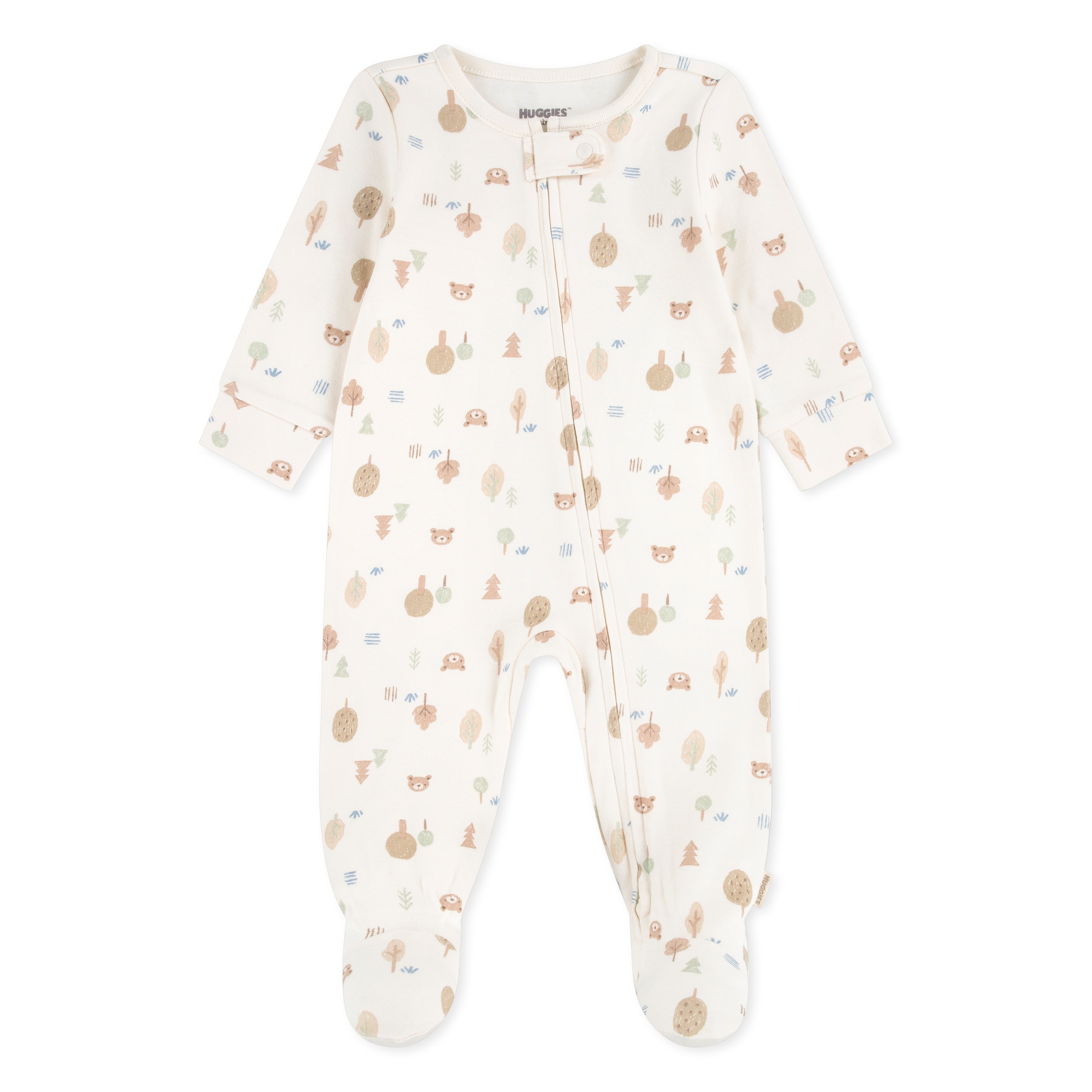 HUGGIES babywear Strampler "HUGB FOOTED COVERALL" allover mit Bärchen und Sternen bedruckt