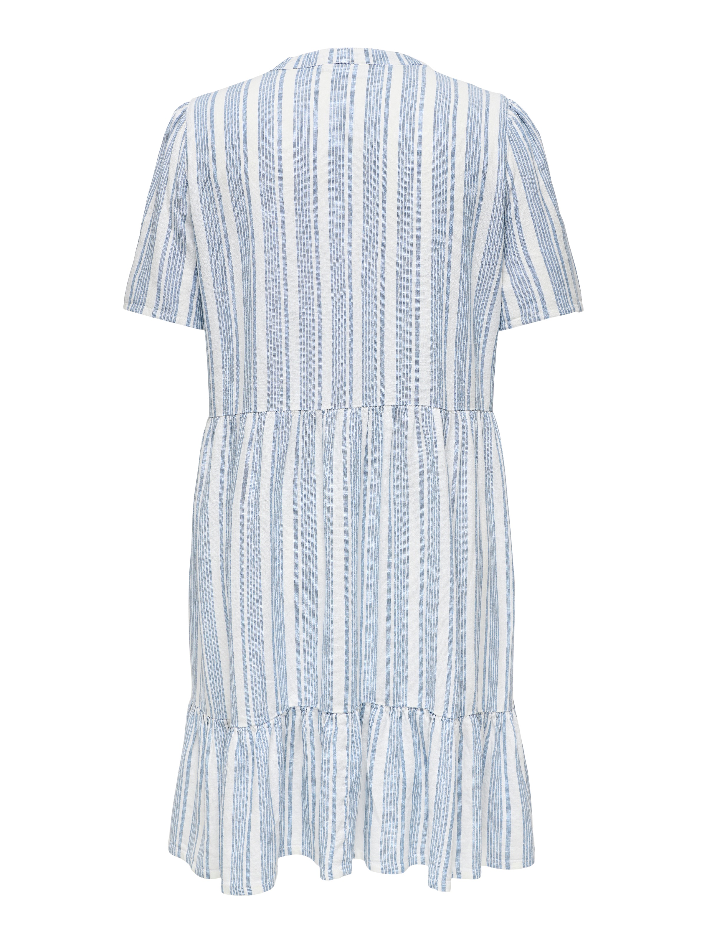 ONLY CARMAKOMA Minikleid »CARTIRI-CARO S/S V-NECK LIN DRESS TLR«, mit Volant im Tunika Style