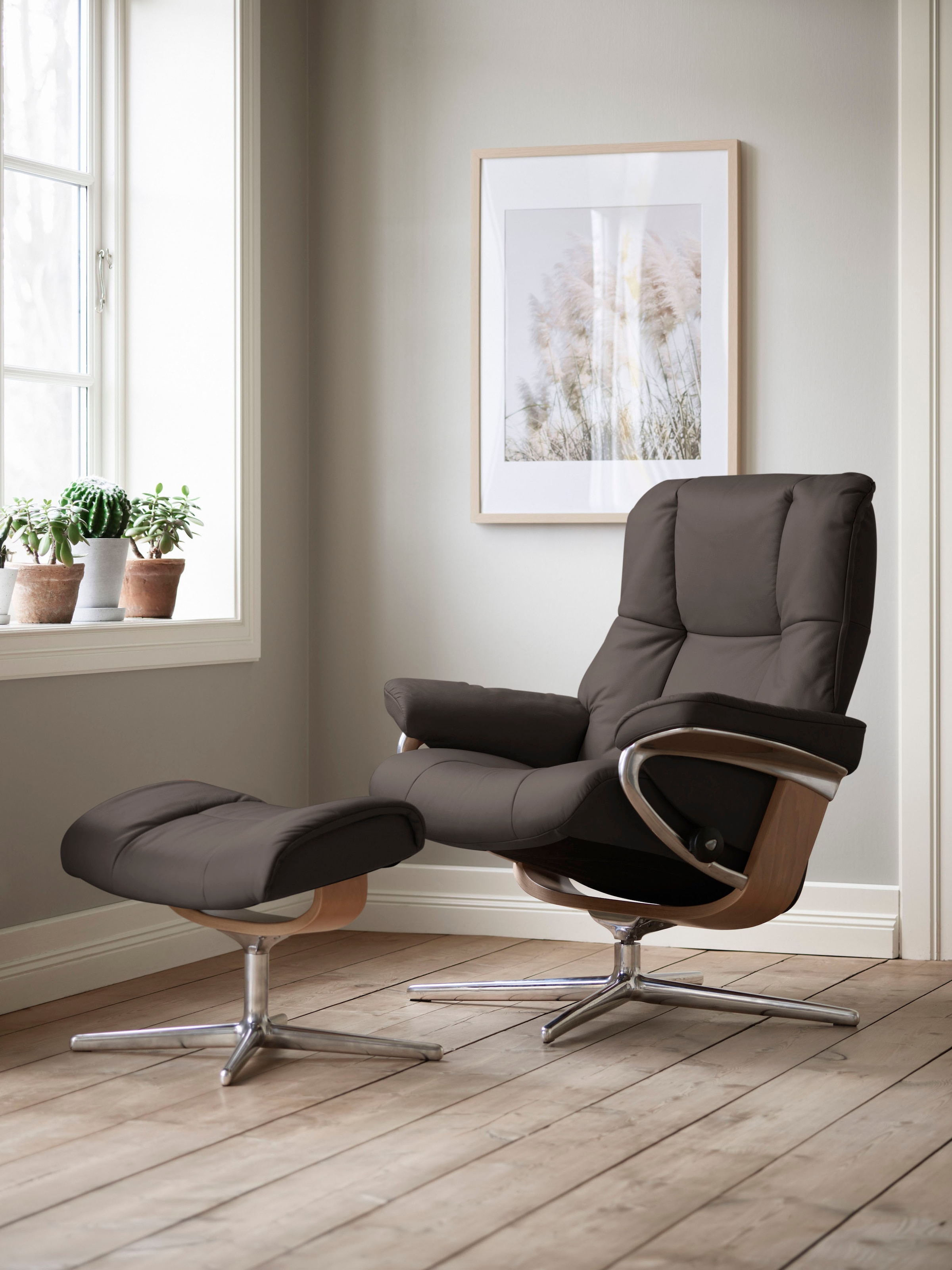 Stressless Relaxsessel "Mayfair" mit Cross Base, Größe S, M & L, Holzakzent Eiche