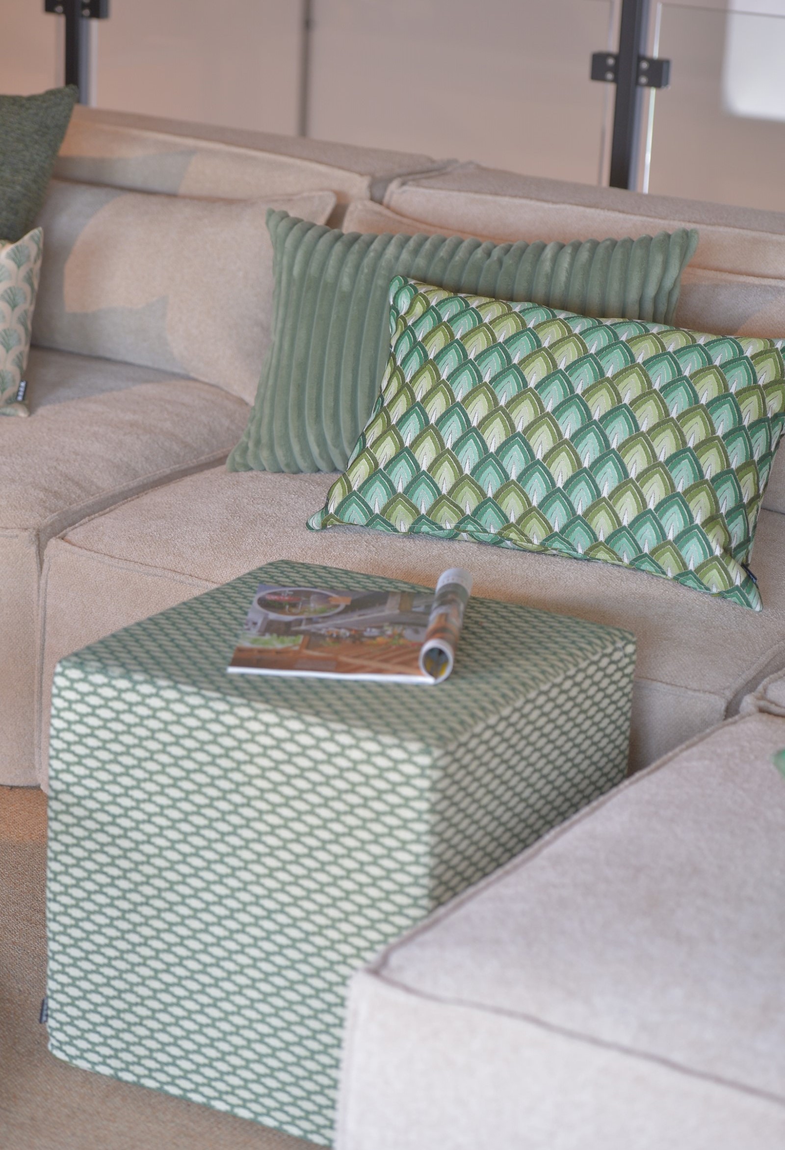 H.O.C.K. Dekokissen »Marta« Sofakissen inkl. Füllung, 50x50cm, Dekokissen, Fächer-Muster