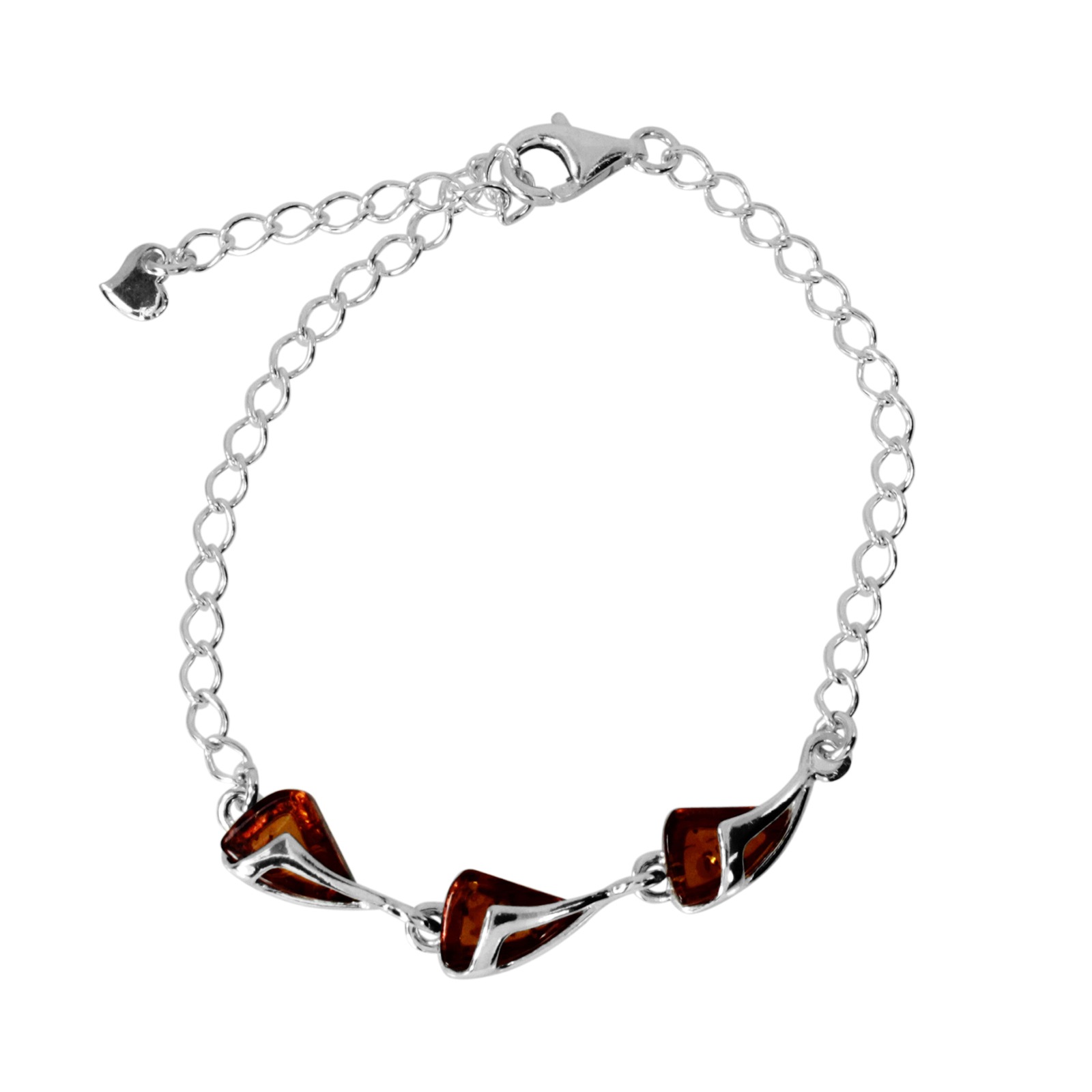 Armband OSTSEE-SCHMUCK "- Tilde - Silber 925/000 - Bernstein" Gr. 16, silber (silber 925, silberfarben, weiß), Armbänder, Damen, Silber 925 (Sterlingsilber), Armband 4