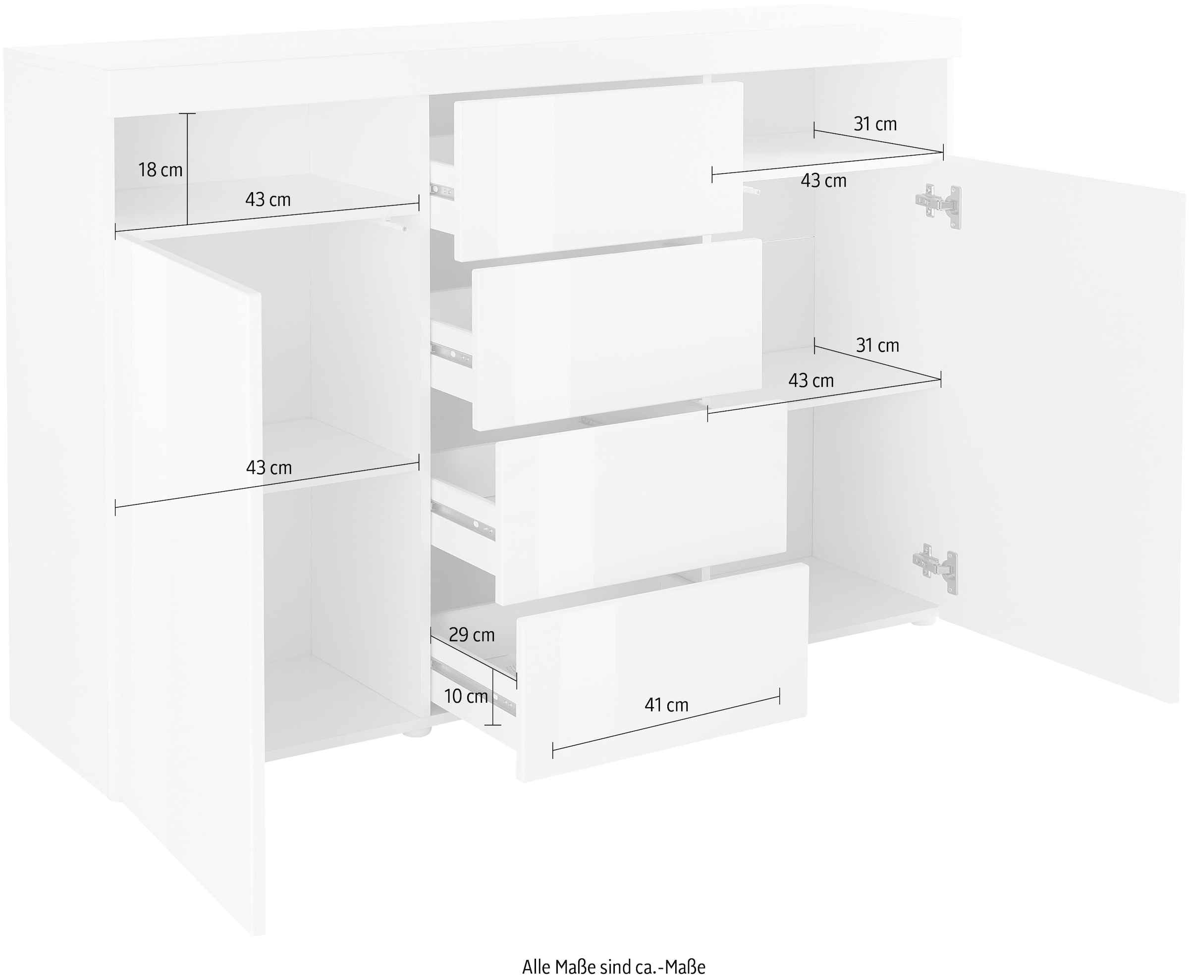 borchardt Möbel Highboard »Kapstadt«, Breite 139 cm