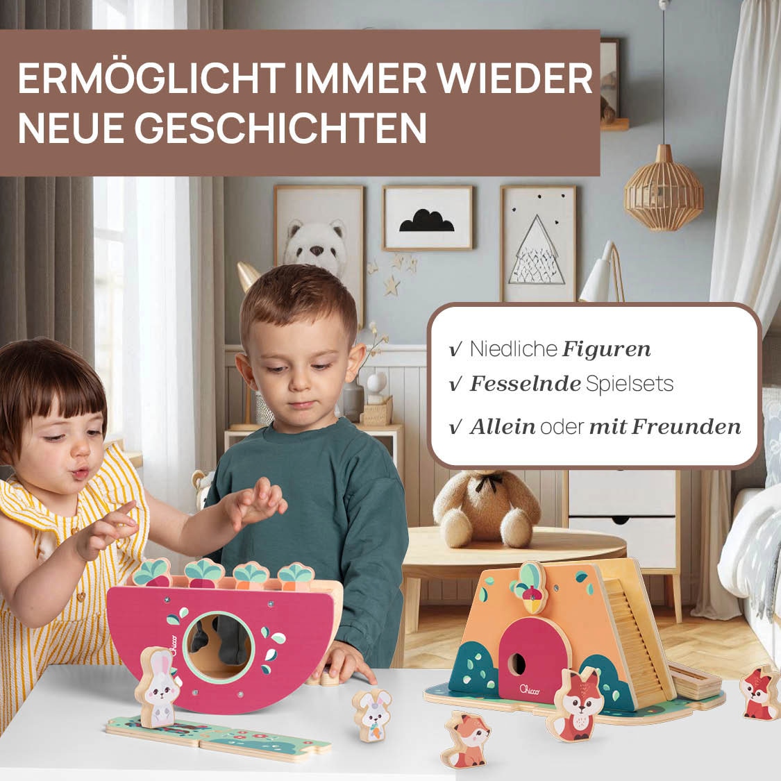Chicco Steckspielzeug »My Wood Friendy - Der Hasenhügel«