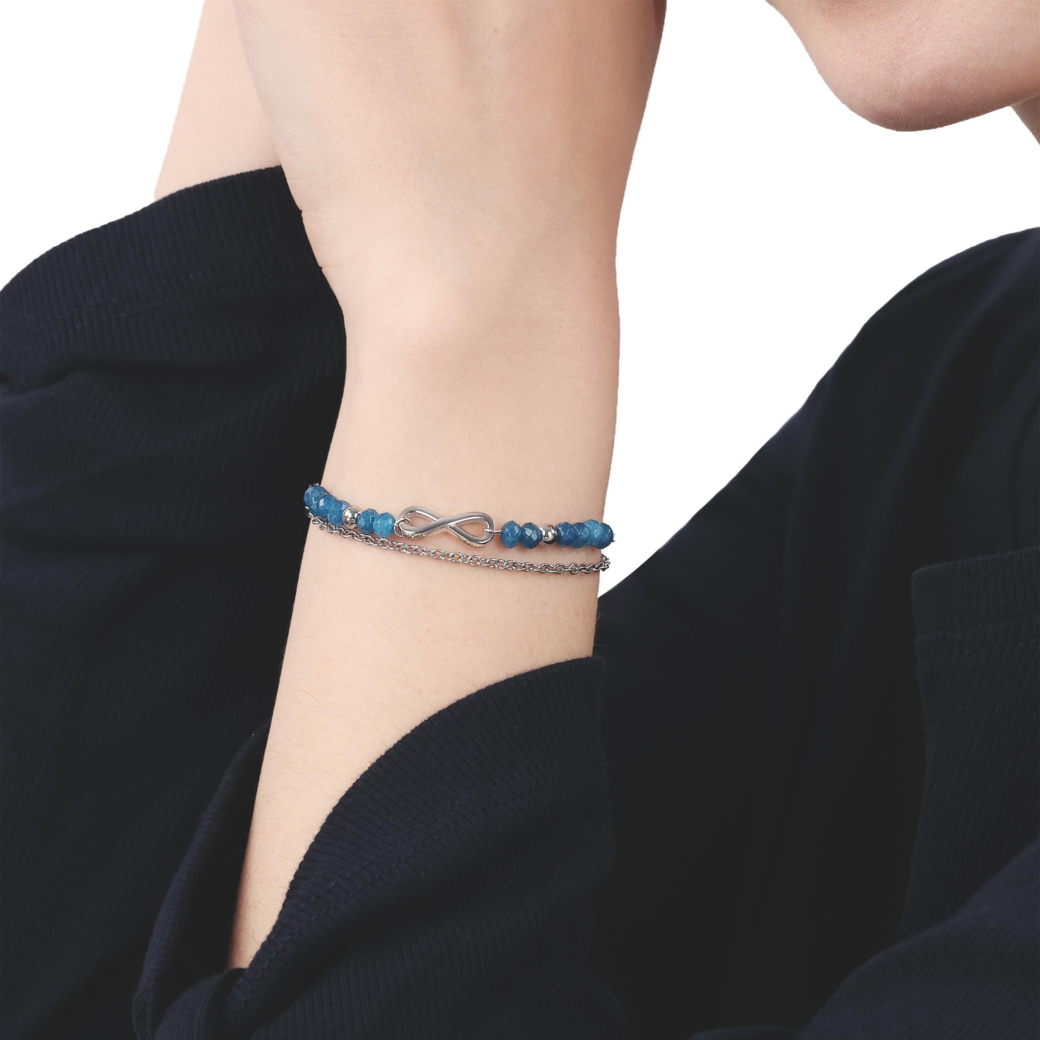 TOM TAILOR Armband »Schmuck Geschenk Edelstahl Infinity Unendlichkeitsschleife« mit Glassteine