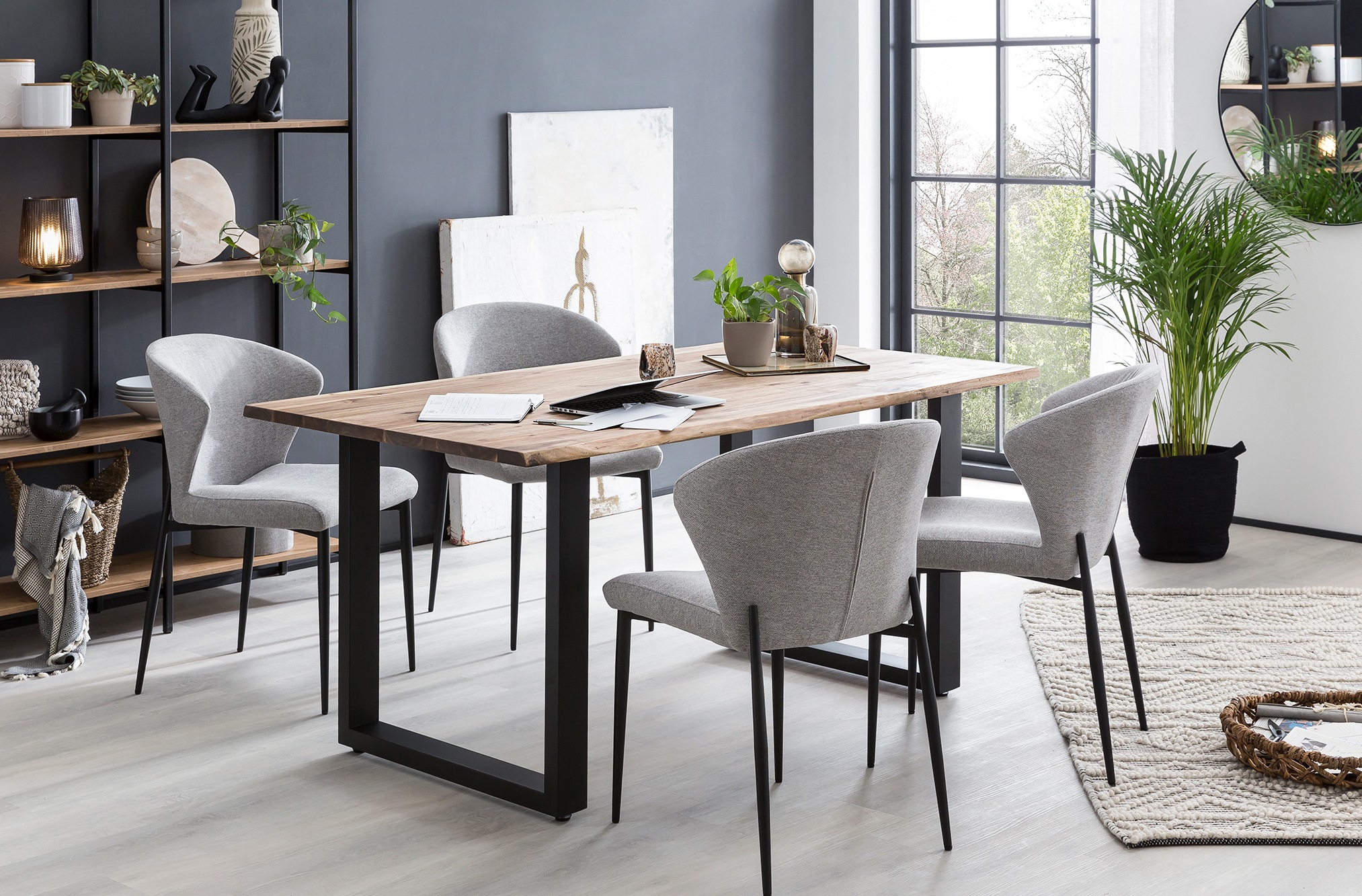 SalesFever Esszimmerstuhl "Dallas 2er-Set" (Set) 2 Stk.mit Metallgestell, B günstig online kaufen