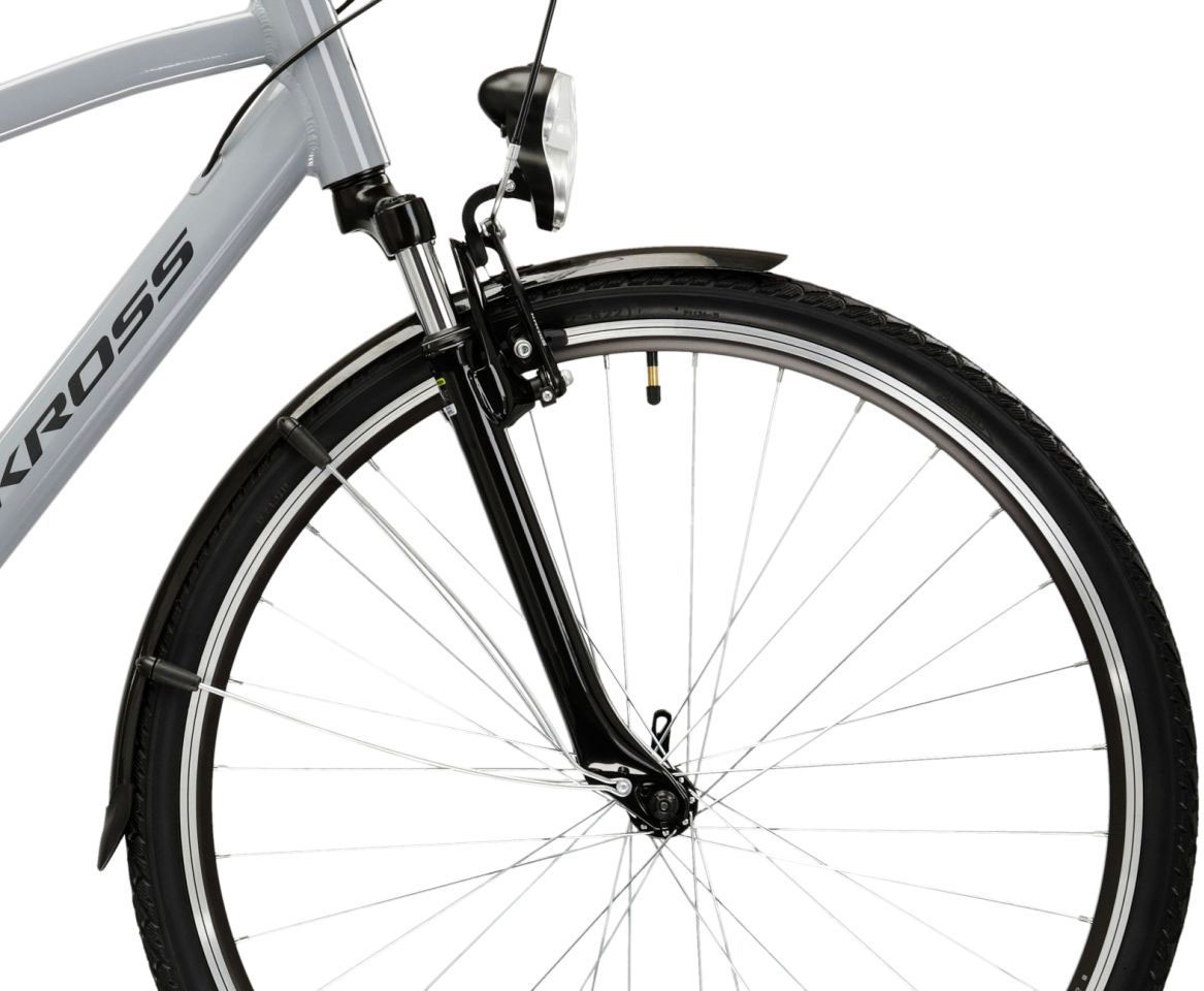 Kross Trekkingrad »Herren-Trekkingrad 28" Trans 1.0 Grau 21 Gänge« 21 Gang Shimano TOURNEY TY300 Schaltwerk Kettenschaltung