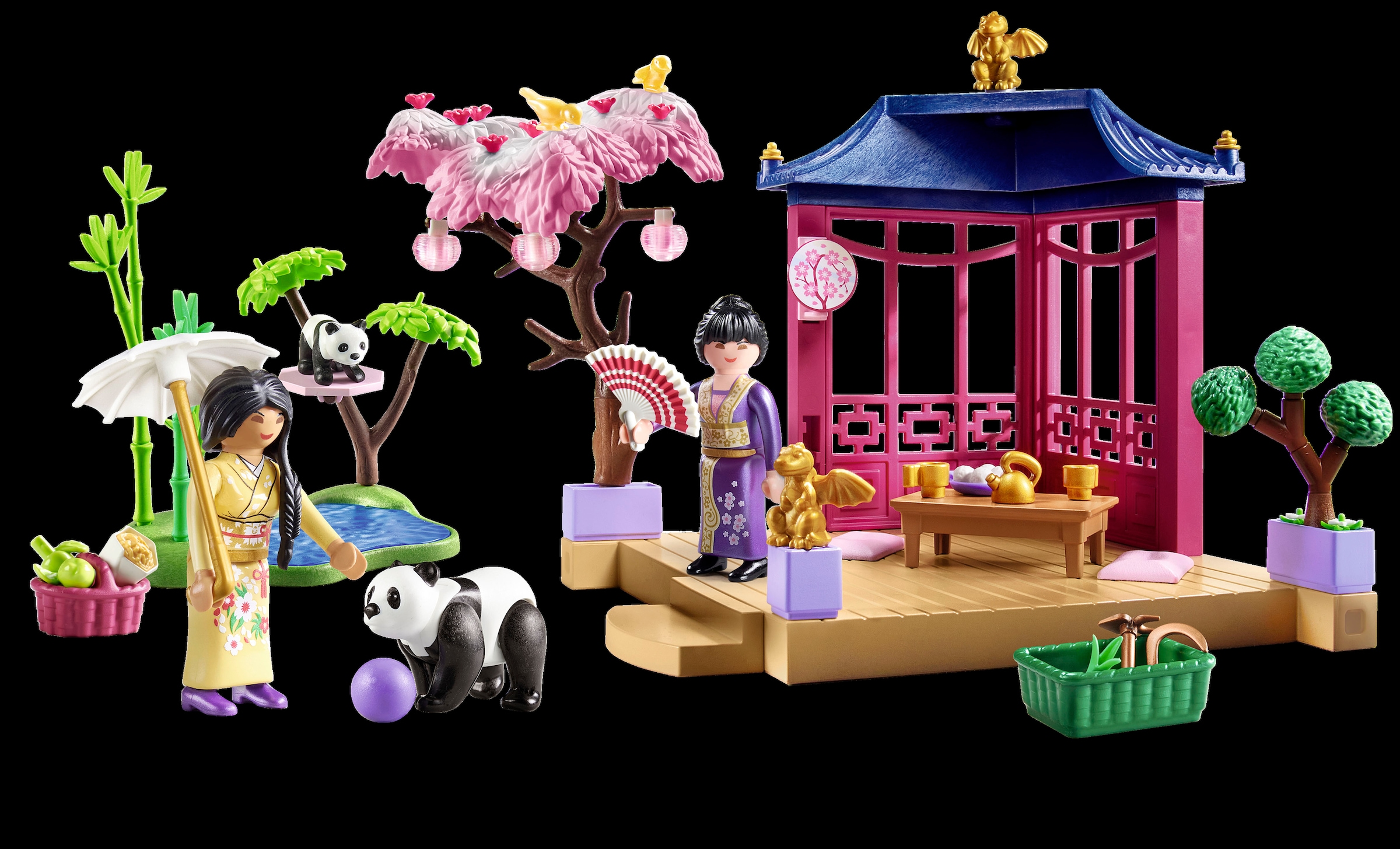 Playmobil® Konstruktions-Spielset »Asiatischer Garten mit Pandafütterung (71762), Playmobil My Life«, (111 St.), Made in Europe