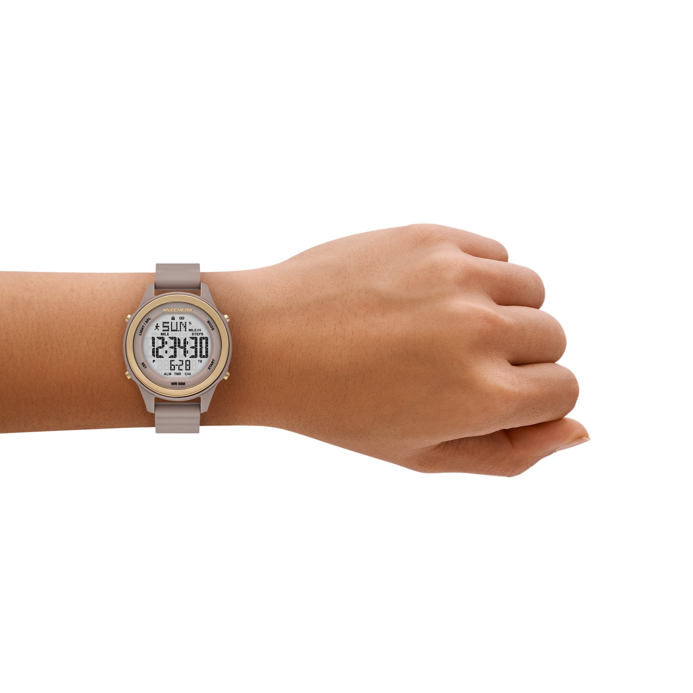 Skechers Chronograph »FAIRHAVEN« Quarzuhr, Armbanduhr, Damenuhr, Silikonarmband, digital, Tag