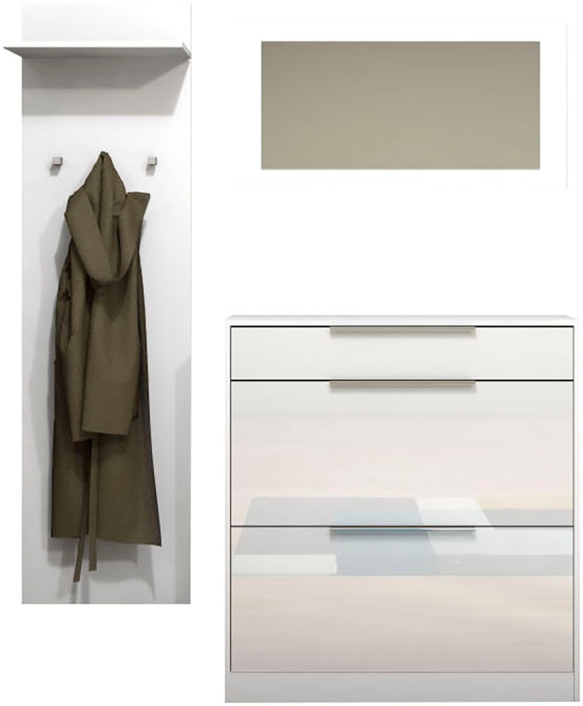 Thumbnail - borchardt Möbel "Oliva, Schuhschrank, Spiegel, Garderobenpaneel" 3 Stk. tlg.