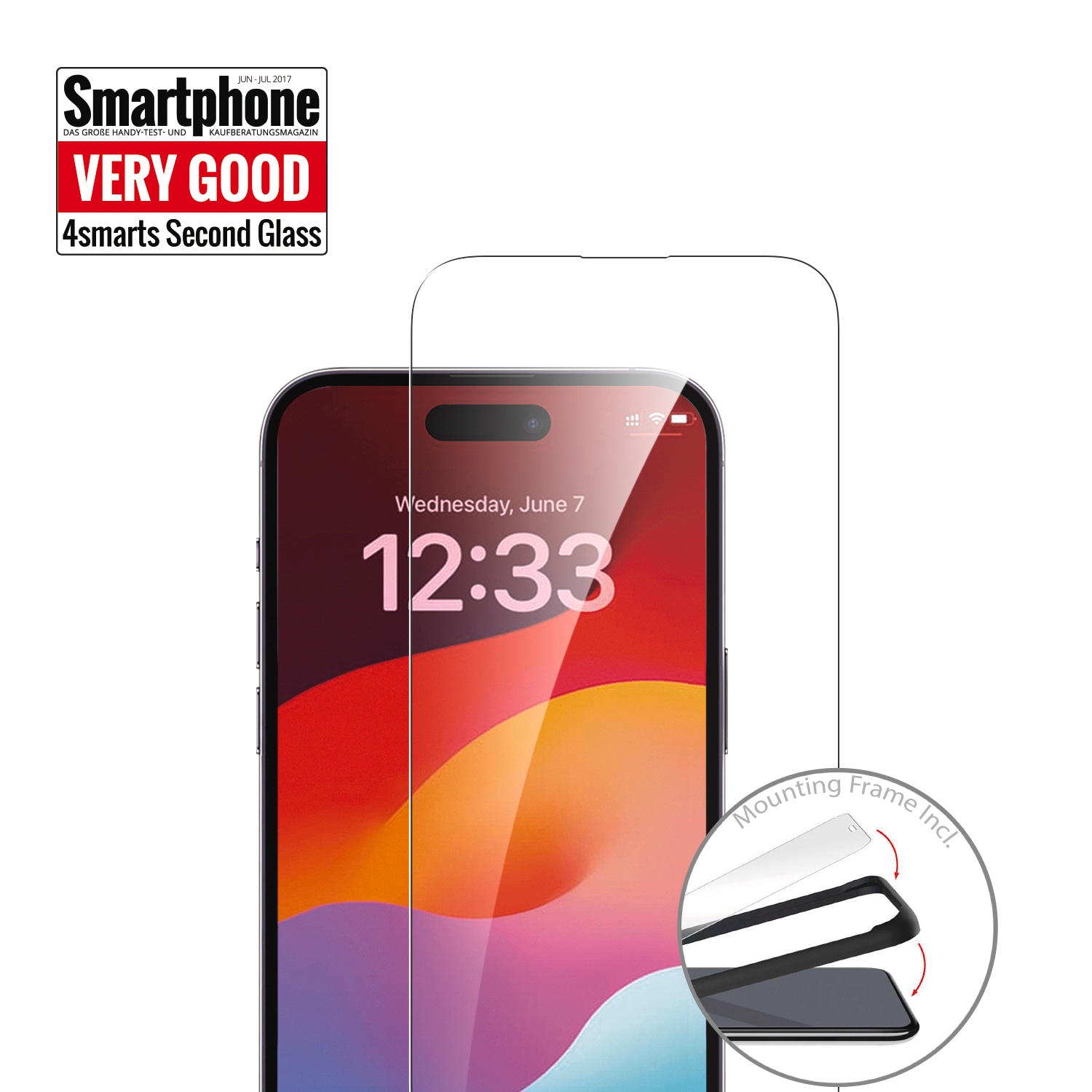 4smarts Displayschutzglas »Second Glass mit Montagerahmen«, für Apple iPhone 15 Pro Max