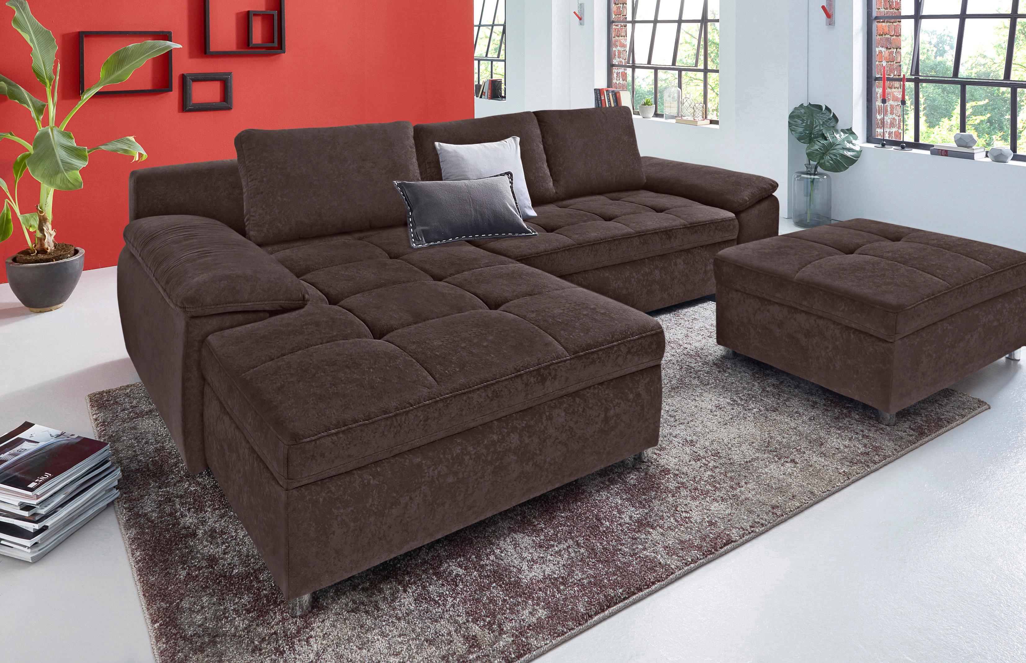 OTTO home Ecksofa "Labene, L-Form, B: 270/290 cm, Bettfunktion & Bettkasten wählbar" XL/XXL wählbar, Federkern wählbar, lose Rückenkissen, modernes Design
