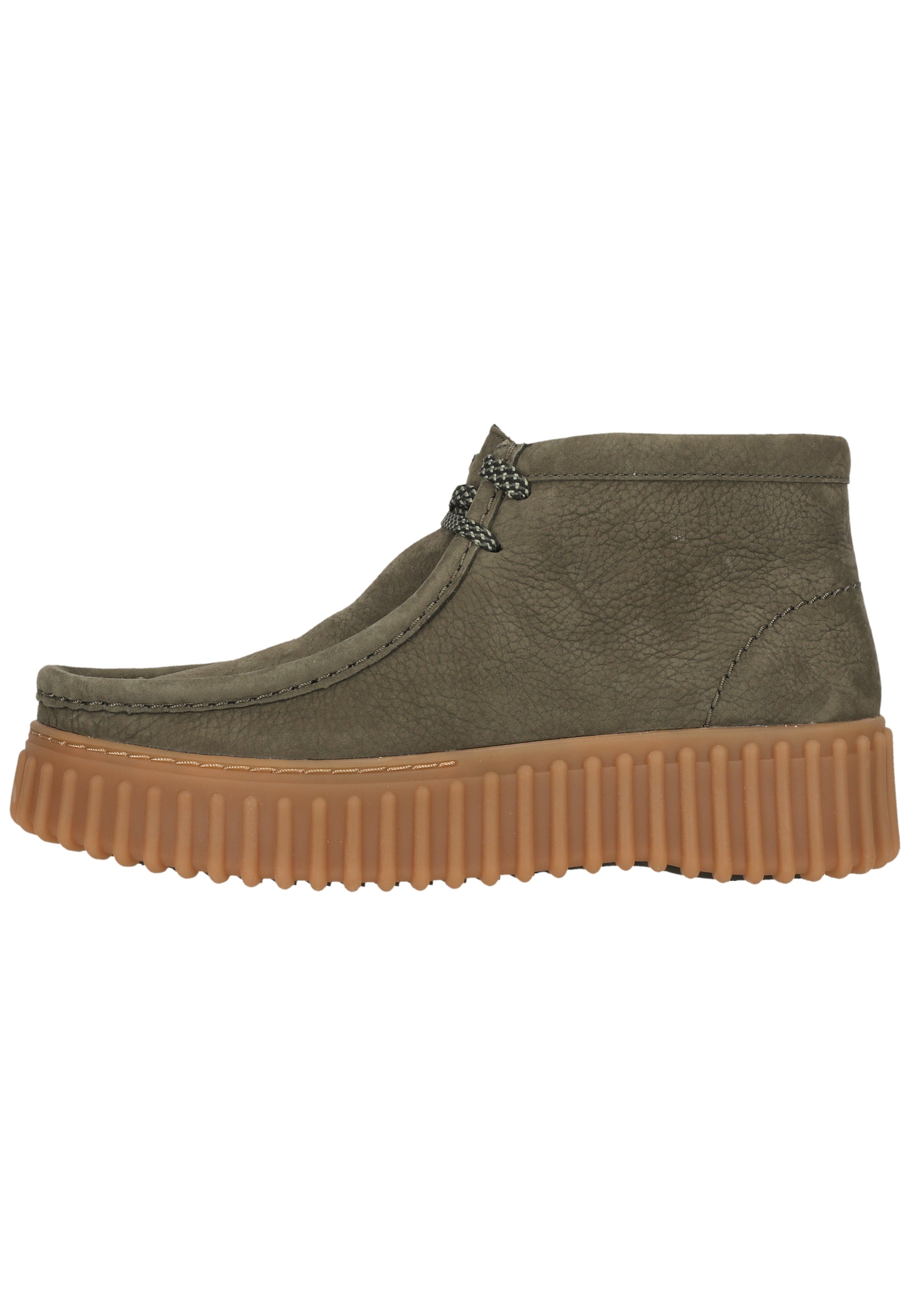 Clarks Schnürschuh »Torhill Moss Dark Green Nub«  mit charakteristischer, gerippter Sohle