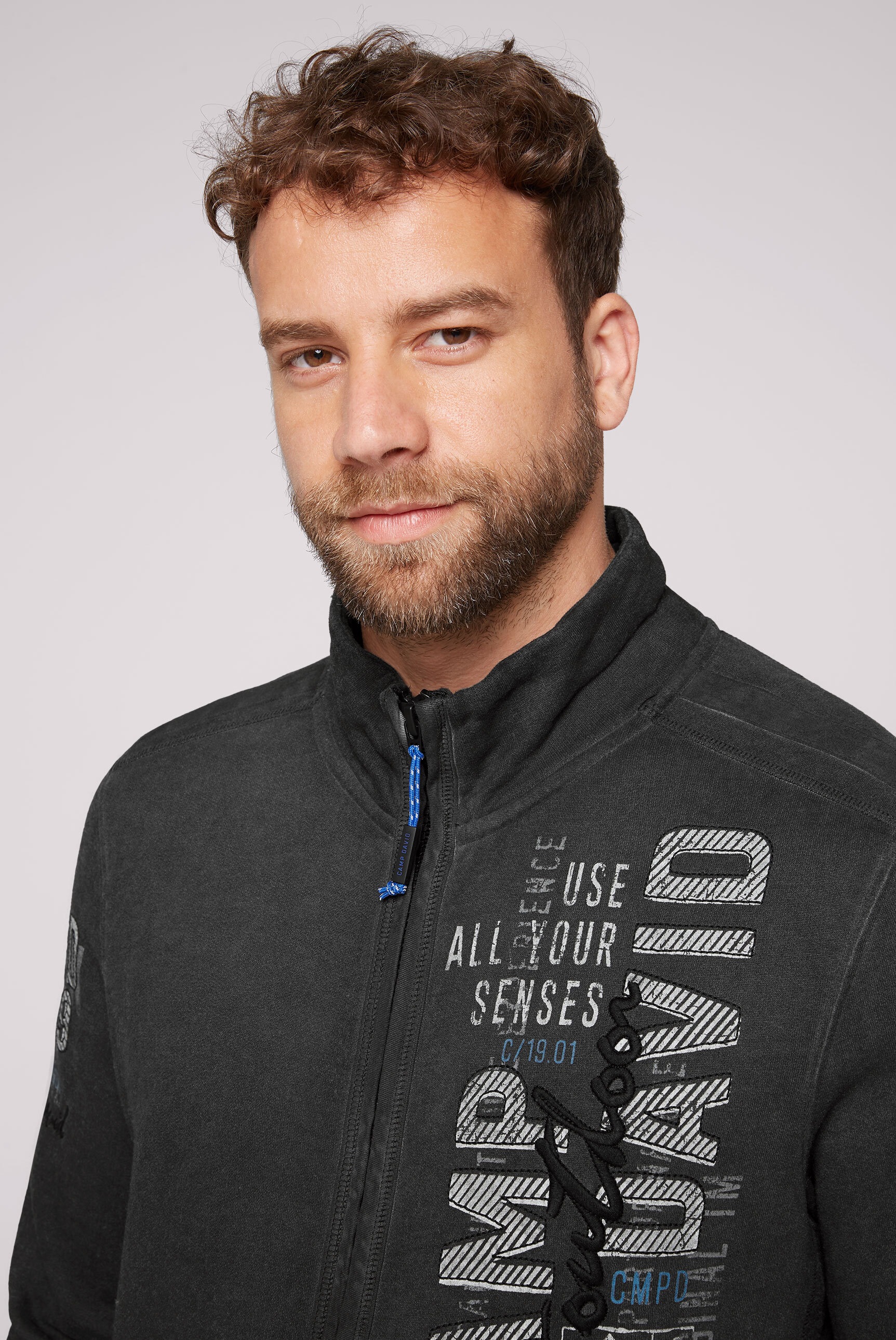 CAMP DAVID Sweatjacke, mit Baumwolle