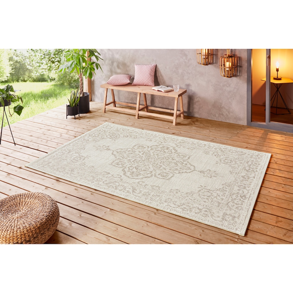 NORTHRUGS Teppich »Tilos«, rechteckig, In- & Outdoor, Kurzflor, Orientalisch, Vintage, Wohnzimmer, Garten