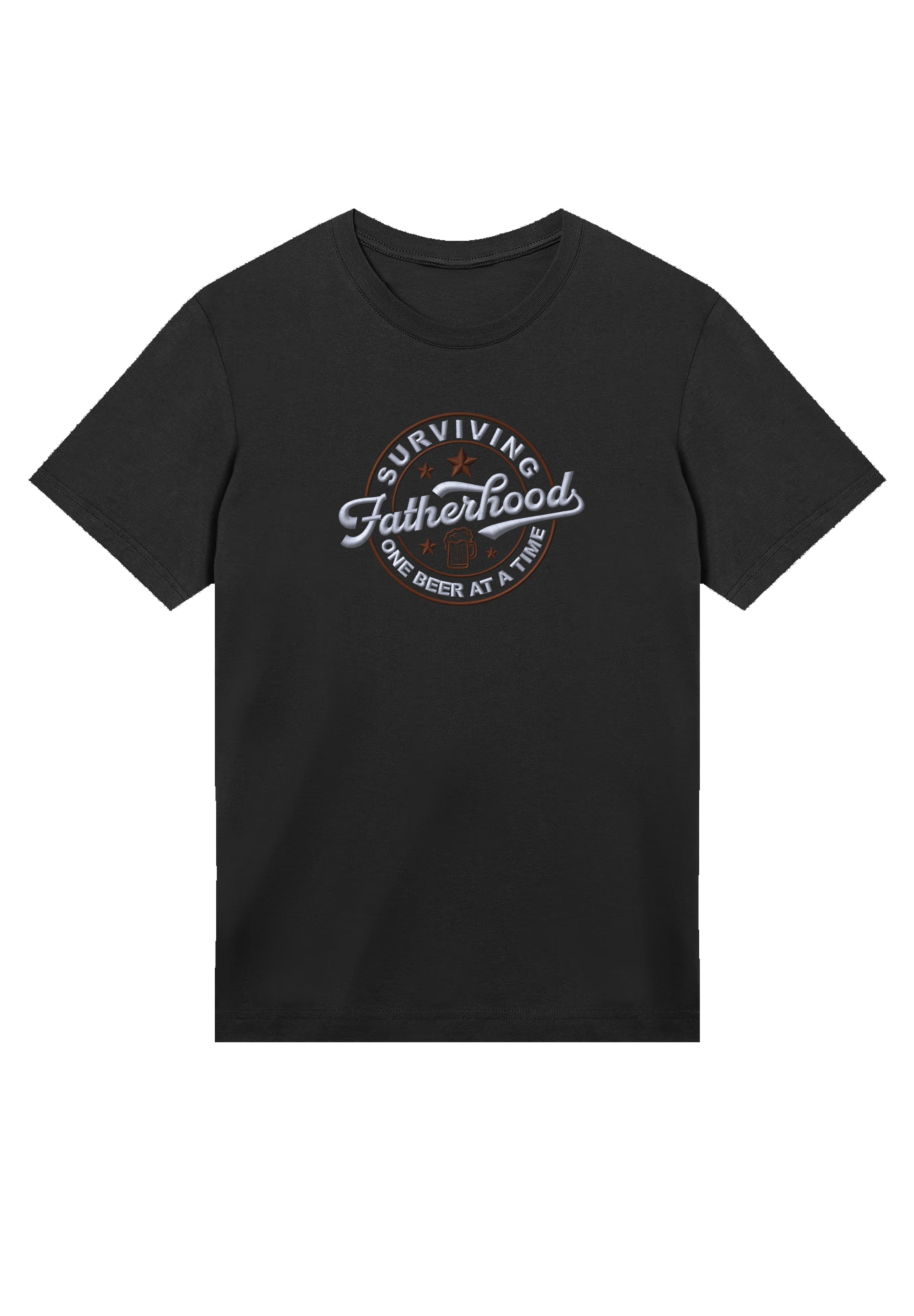 F4NT4STIC T-Shirt »Vatertag Surviving Fatherhood Bestickt«, Premium Qualität, Stickerei