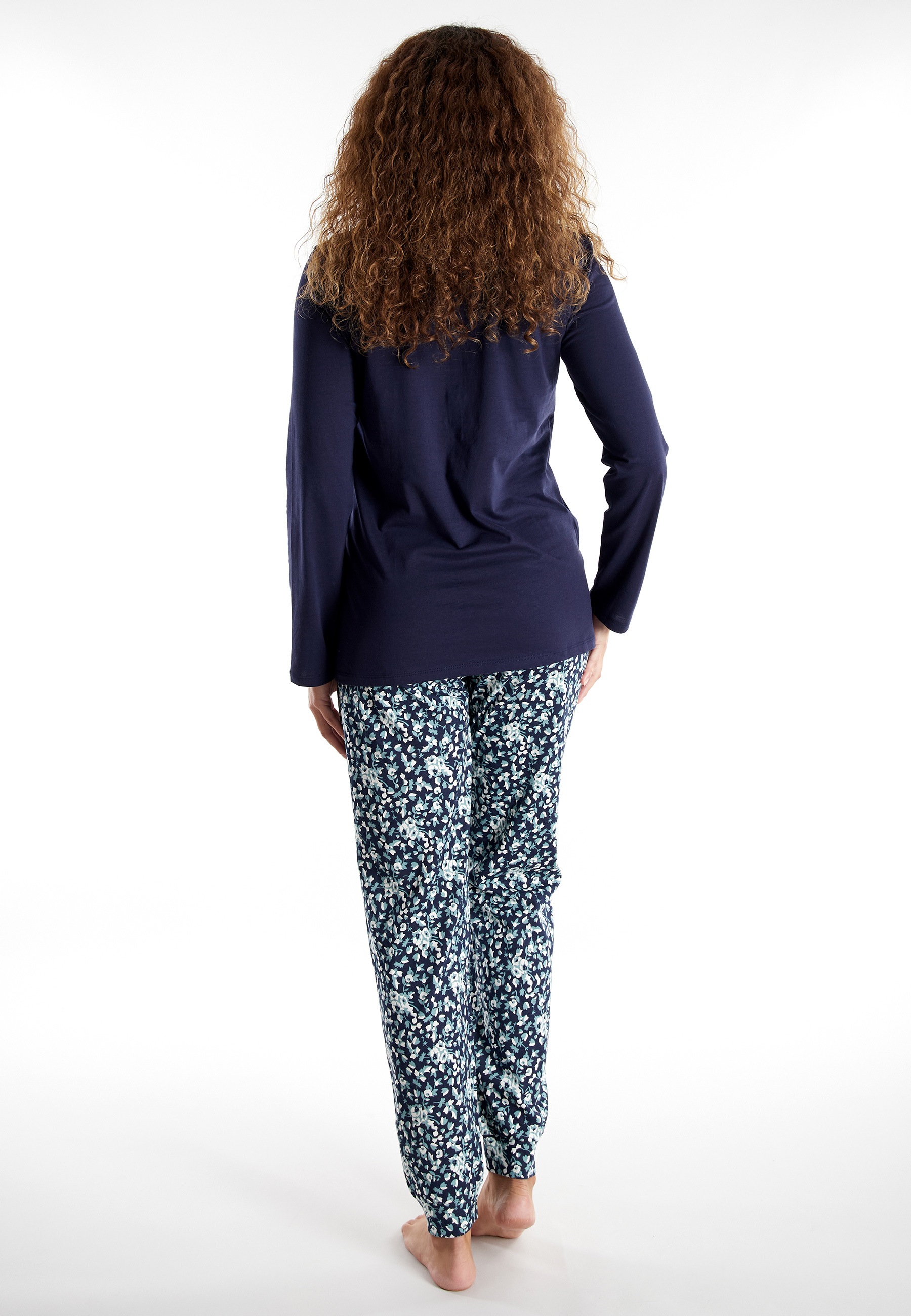 Thumbnail - GÖTZBURG Schlafanzug "Katerini" 2 Rundhalsausschnitt, Langarm, lange Hose, weich, bequem, Baumwolle