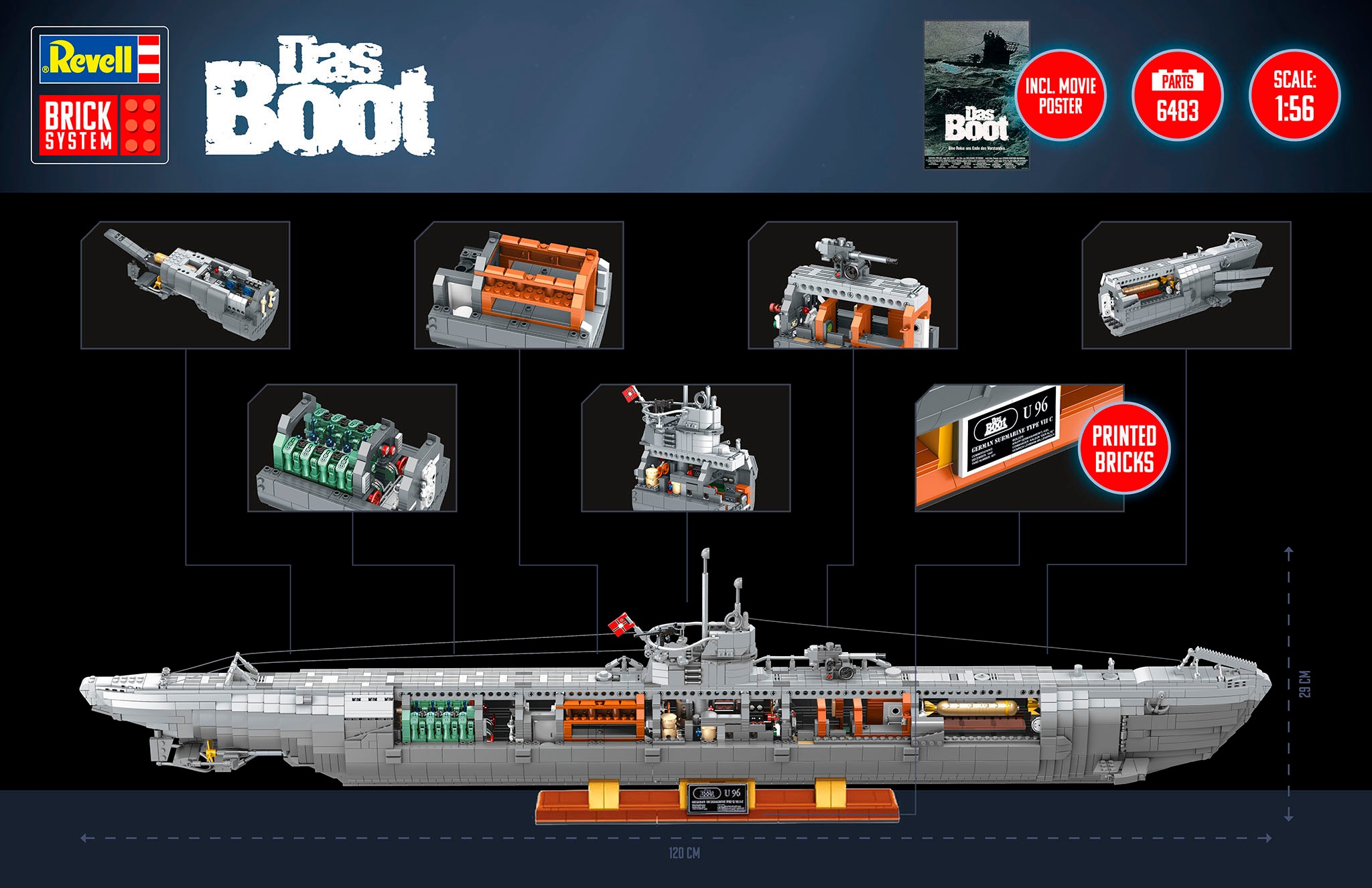 Revell® Modellbausatz »Revell Brick System, U-Boot U-96 aus "Das Boot"«