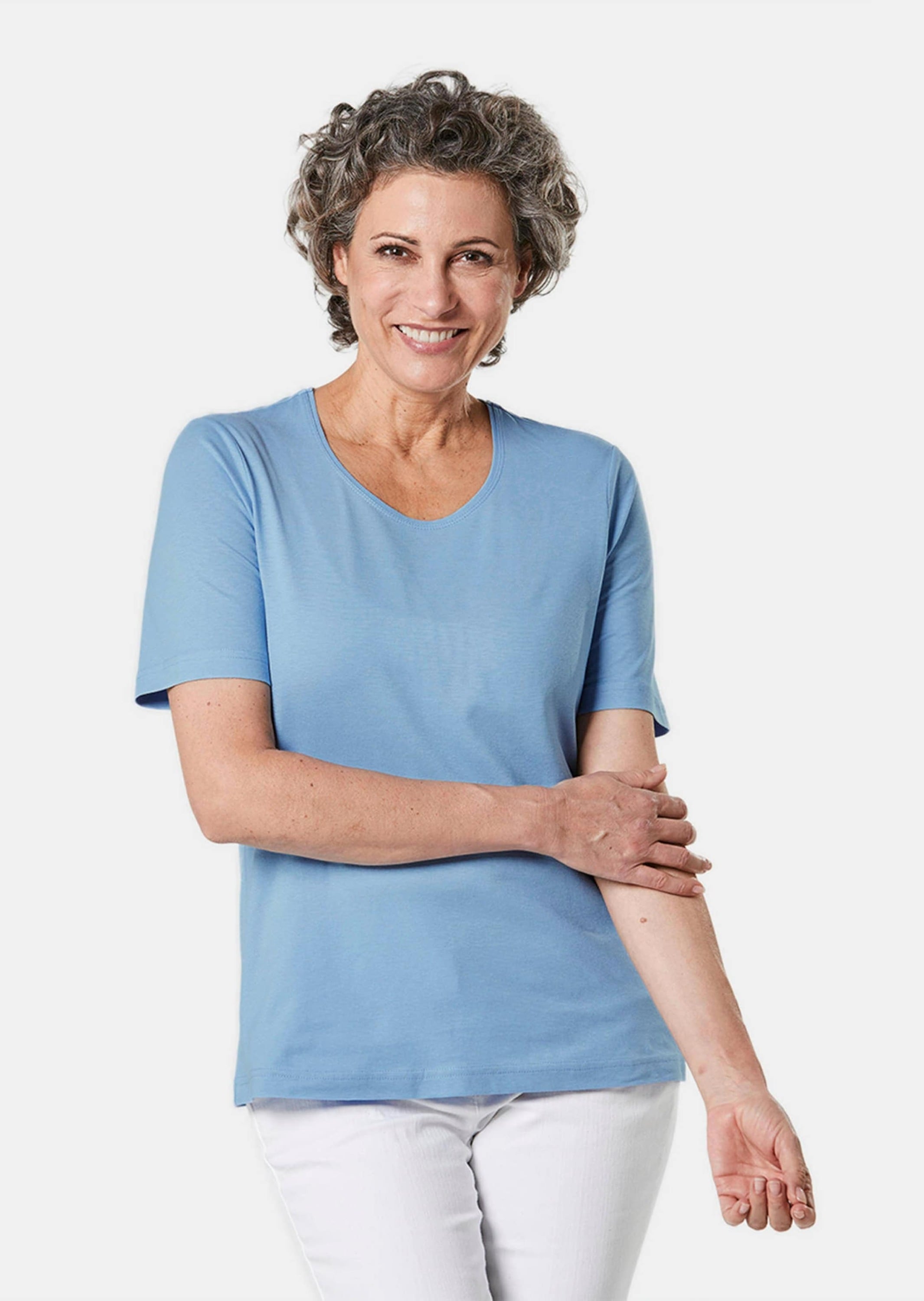 GOLDNER Langarm-Poloshirt »T-Shirt Basic T-Shirt aus reiner Baumwolle«