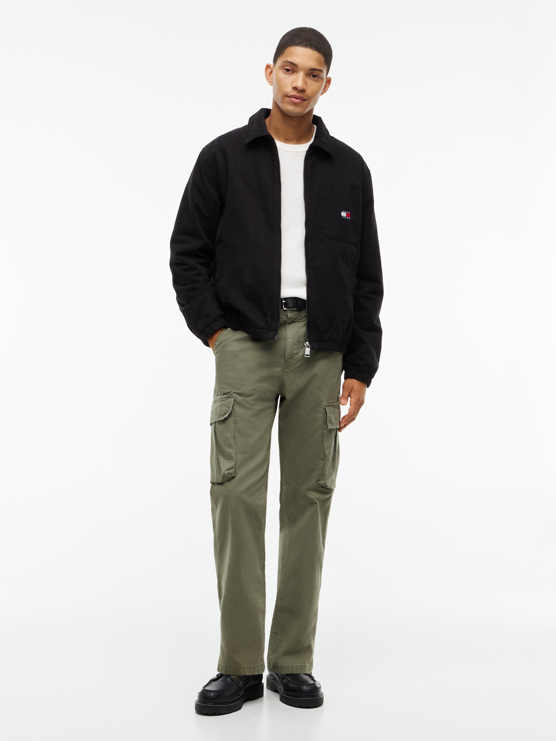 Tommy Jeans Hemdjacke »HARRINGTON COTTON JACKET« ohne Kapuze Regular fit mit Hemdkragen