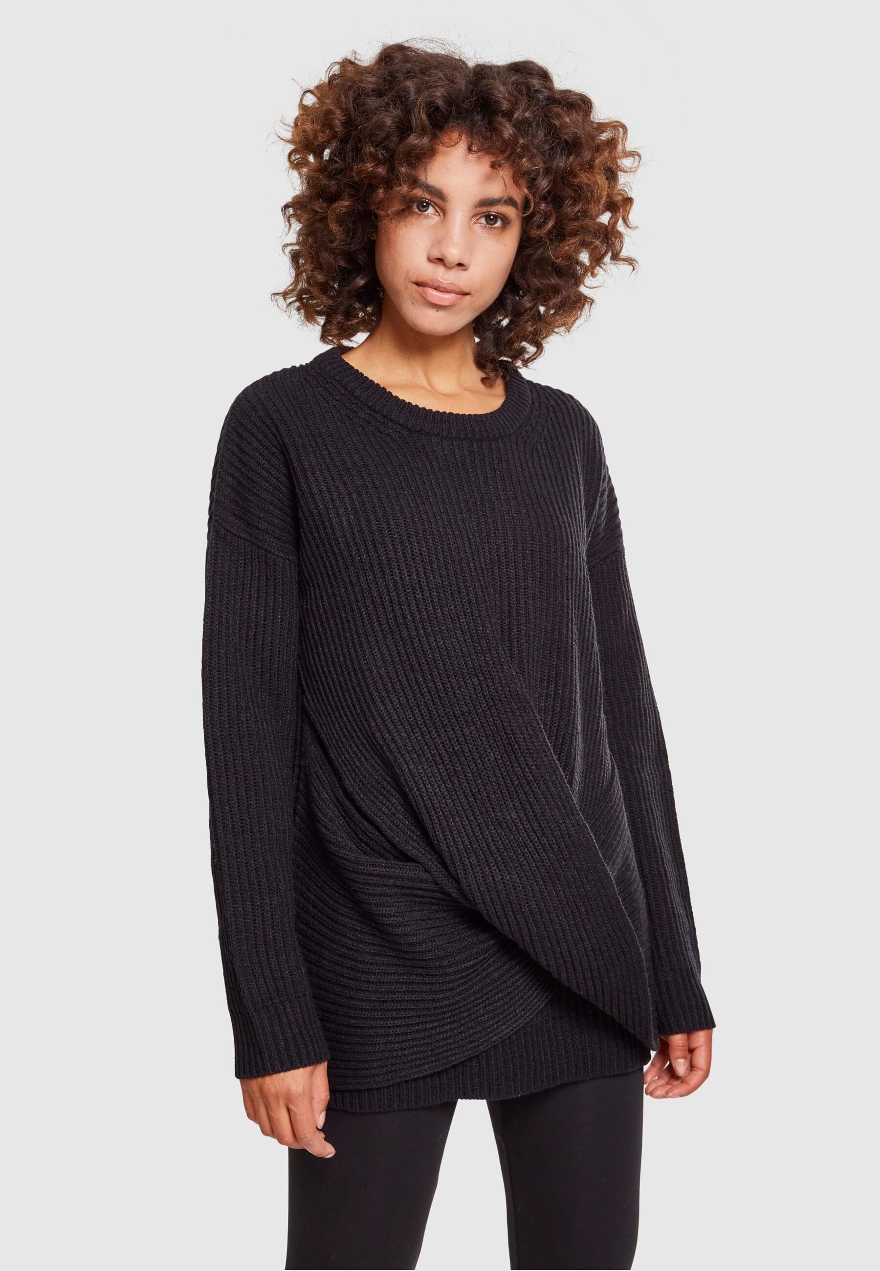 URBAN CLASSICS Rundhalspullover »Urban Classics Damen Ladies Wrapped Sweater«, (1 tlg.)