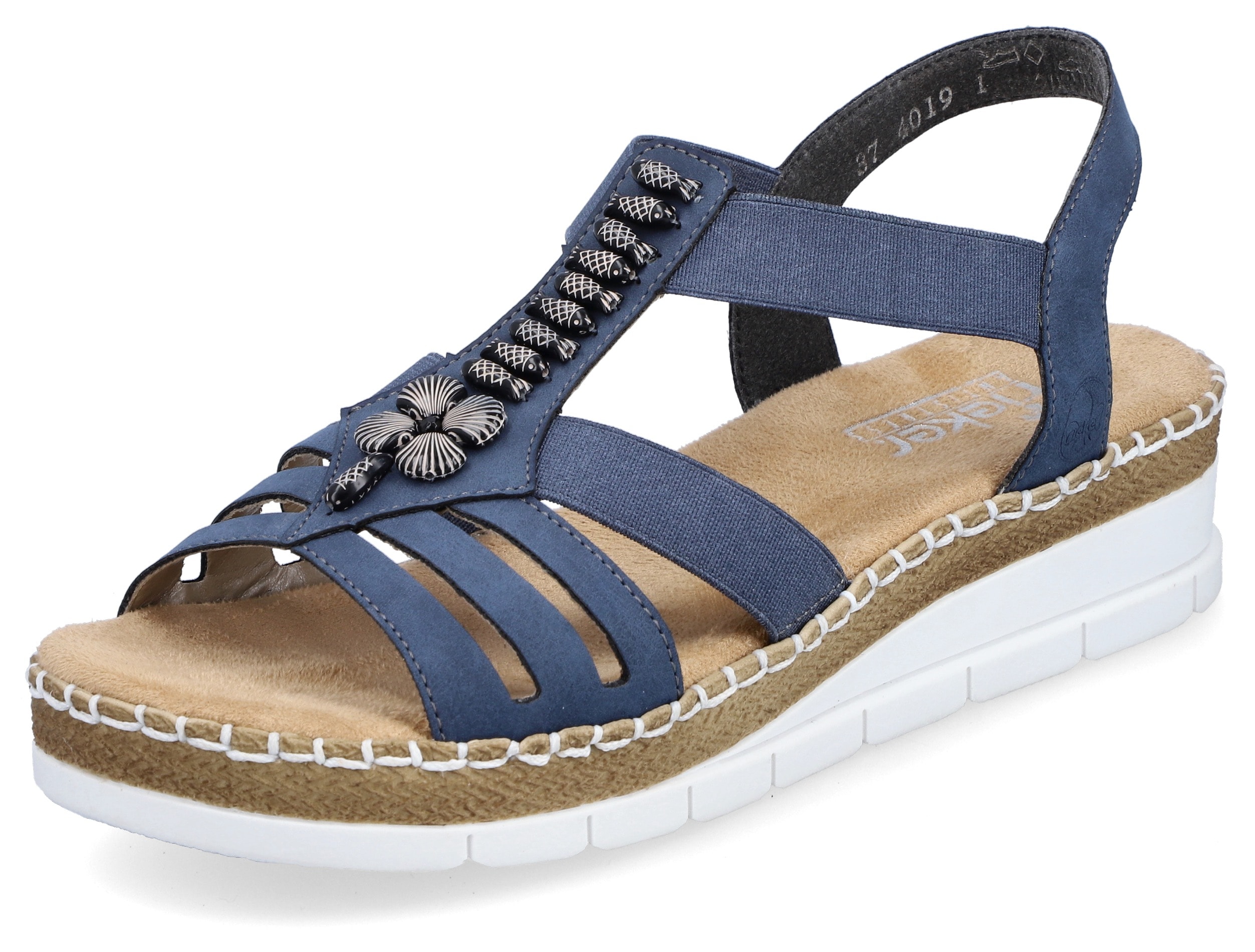 Rieker, Sommerschuh, Sandalette, Keilabsatz, mit modischen Schmuckelementen