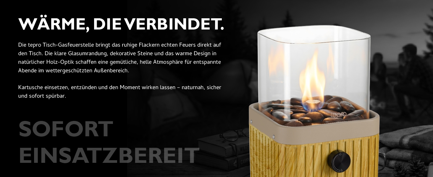 Tepro Feuerstelle »Tisch-Gasfeuerstelle mit Dekosteinen«